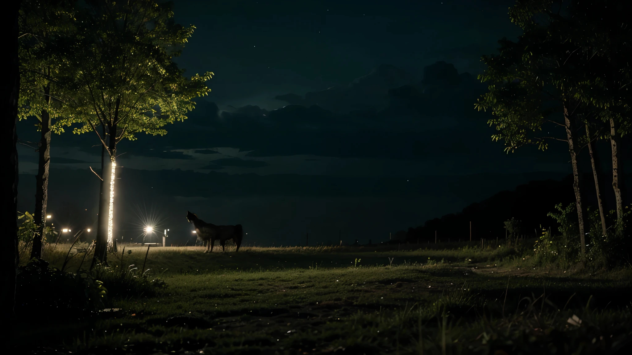 lobos ultra HD noite, floresta, 4k, chuva, wolf