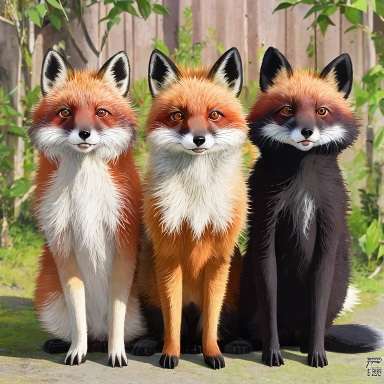 Red fox and green tanuki 、High resolution、8k