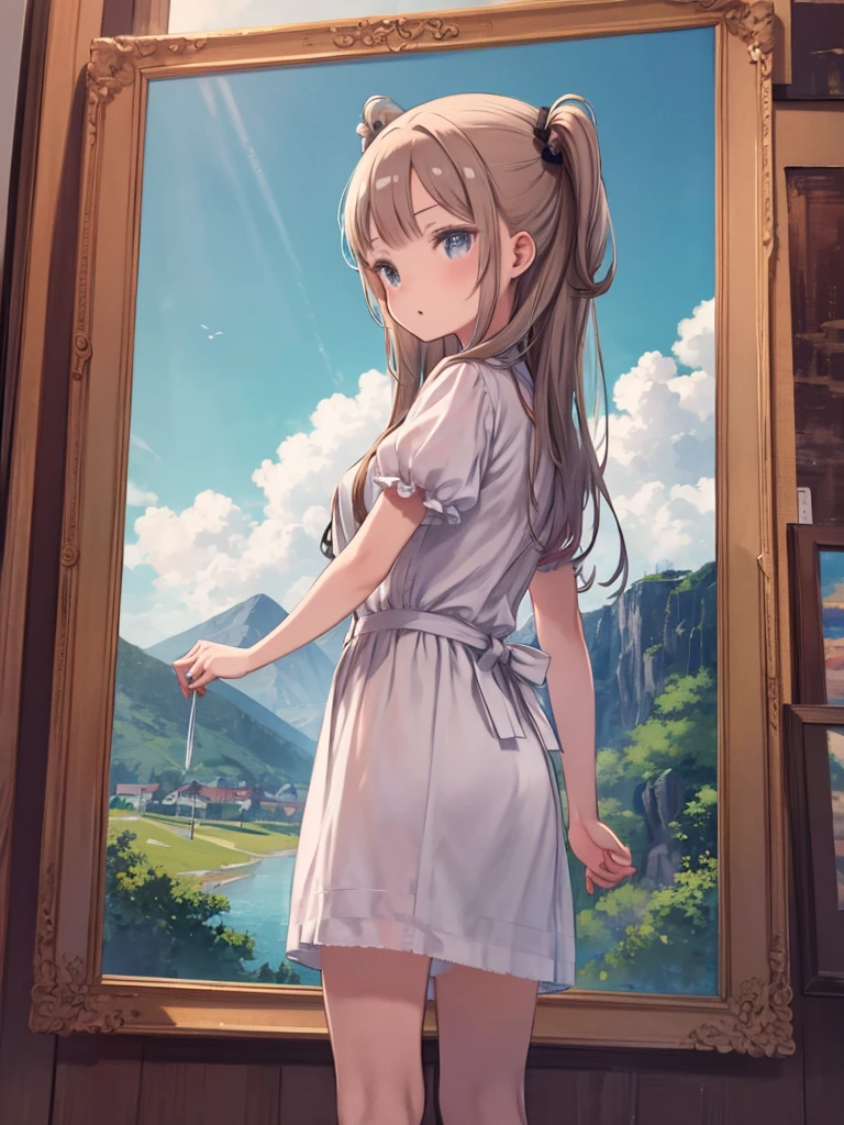 masterpiece、highest quality、High resolution、Very detailed、Medium wide shot、One girl、Wimby、pastel、masterpiece、highest quality、Ultra-fine illustrations、 null、cloud、Bell、