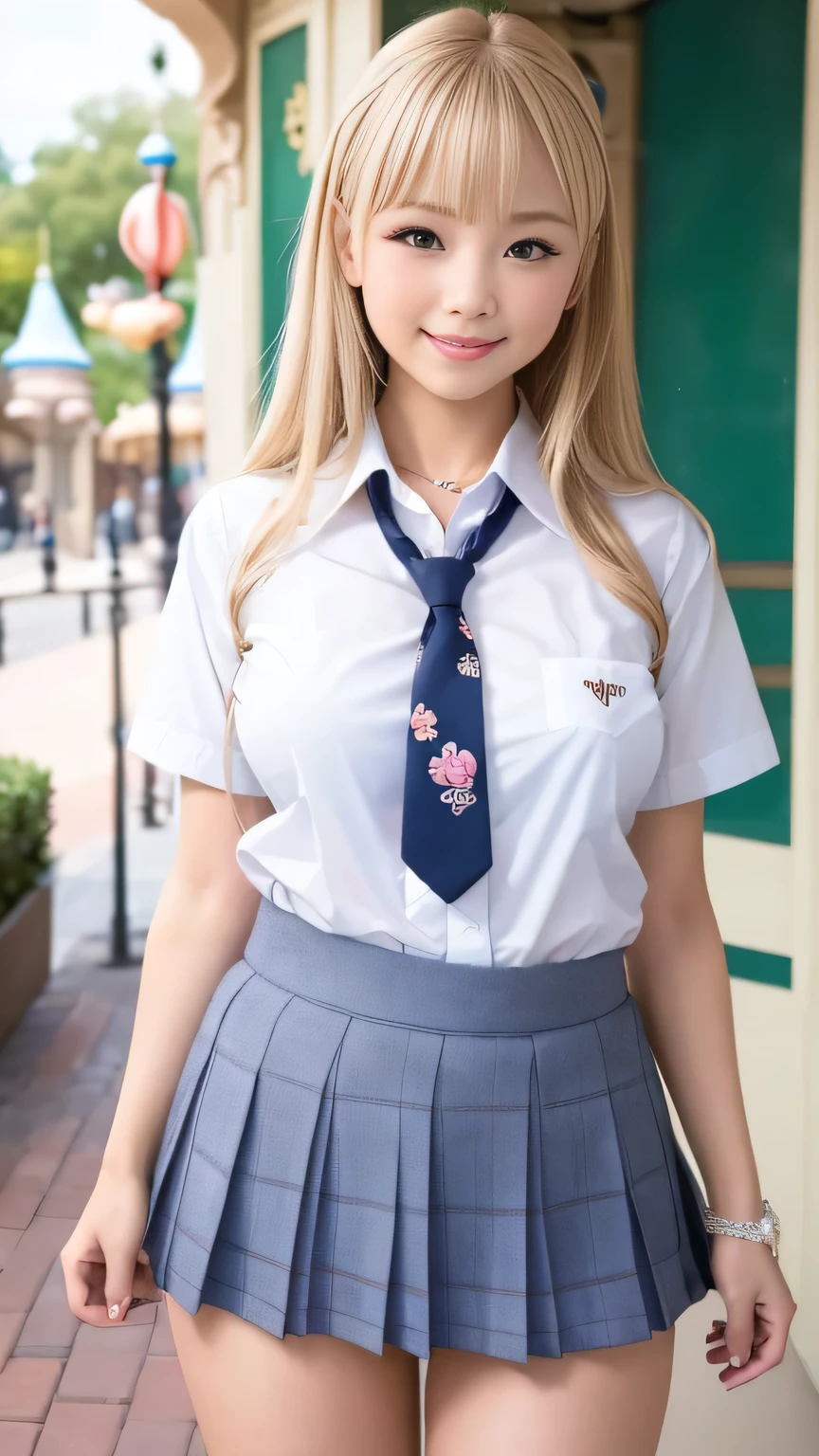 Browsing Caution、8k,highest quality, masterpiece, Very detailed, Ultra-high resolution, Realistic, RAW Photos, , Absolute Resolution, Complete limbs、Complete Anatomy、Perfect beautiful skin、pretty girl1人,pretty girl 、、(smile:1.2)、Lolita Girl、(School Uniform:1.3)、(Short sleeve white collar shirt:1.1)、 、、Micro Mini Skirt、、Accentuate your thighs、、、(blonde:1.2)、、、pretty girl、 , Realistic young gravure idol, Japanese Girls、、alone、Eat ice cream、(amusement park:1.2)、
