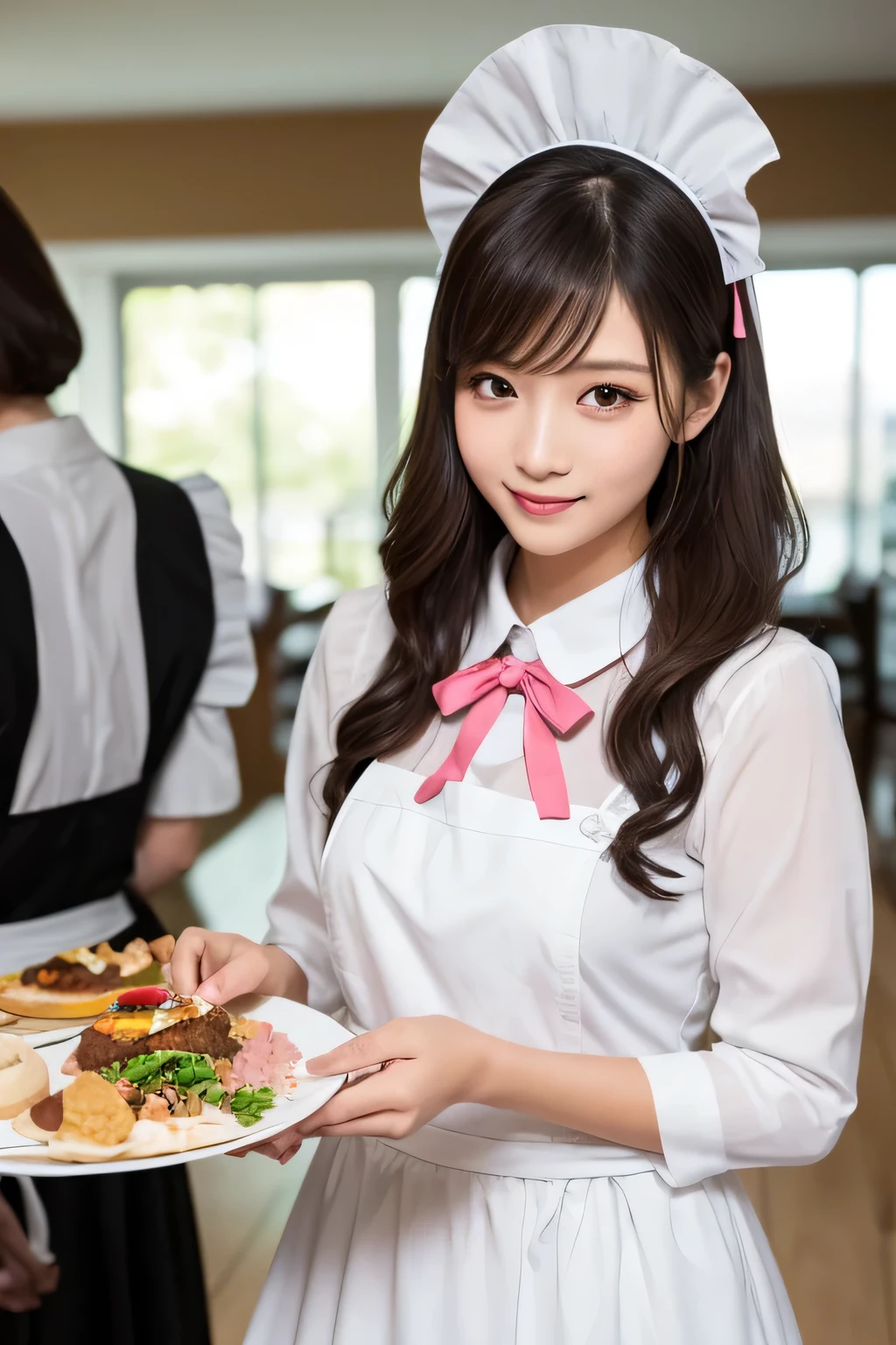 highest quality、High resolution、Detailed Background、(Beautiful face in every detail:1.4)、Anatomically correct、(Draw the usual number of fingers:1.2)、(Detailed facial expressions)、(Detailed eyes:1.2)、(Detailed eyes:1.2)、Beautiful, smooth skin、Teenage beauty、(Three Women)、(Highly detailed face:1.4)、Black Hair、Brown Hair、ponytail、Bobcut、Braided long hair、Wavy Hairstyle、well-groomed eyebrows、Cute Eye Makeup、Cute Lip Makeup、Traditional Made、
(A woman working as a maid:1.5)、
One of the maid's jobs is cleaning and organizing.、
Cleaning the room, vacuuming, making the bed、Responsible for daily cleaning and tidying, including organizing clothing、
Also prepares and serves food、Food preparation and cooking、Presentation of meals、Responsible for all food related duties including table setting、
Owner or family、Also responsible for taking care of visitors.、Assisting with taking care of my husband's clothes、Dealing with family and guests、Tea and alcohol service will be provided.、
Pair a black dress with a white apron、The frills and ribbon design on the apron add a nice accent.、
A soft arrangement with pastel colors will give you a cute impression.、Try choosing colors like pink and mint green.、
Lace and chiffon materials add a feminine and delicate touch.、Sleeves and aprons made with lace and chiffon、Try incorporating it into your design、
Ribbons and head accessories can add cuteness and accents.、Try adding ribbons to your dress or apron, or matching it with a headband or ribbon hair accessory.、Consider the appropriate accessories and shoes depending on the occasion and event you will be wearing the outfit.