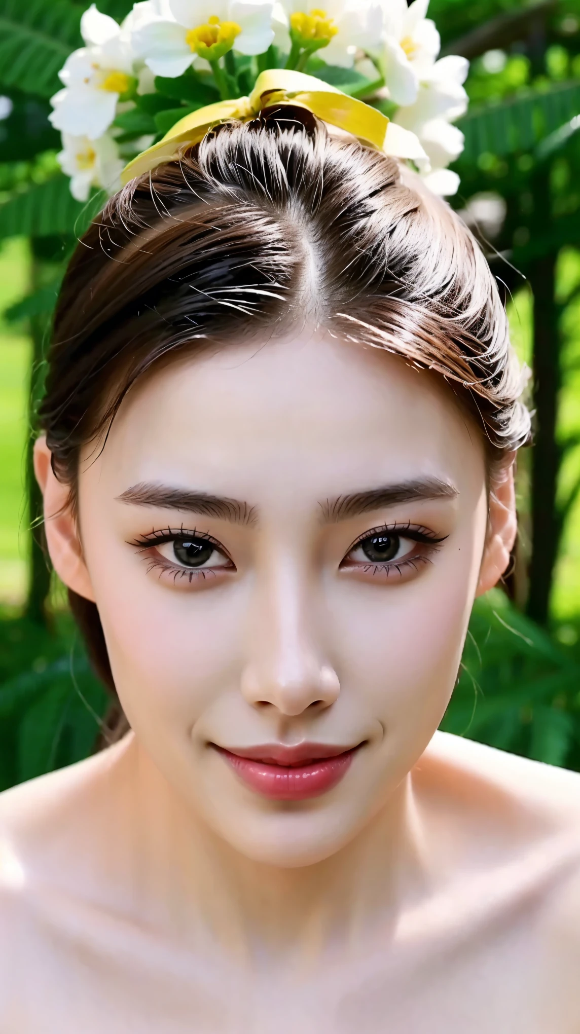 Fashion model 25 years old [[[[close up]]]], [[[[neck]]]], [[[[Shoulder]]]], Perfect eyes, Perfect iris，Perfect lips，Perfect Teeth，Perfect skin，White skin，Soft headlight，High-density imaging review，（Face is clear and delicate），((black formal))，((Smile))，((Background is indoor))，best quality，masterpiece，（Soft colors：1.2）