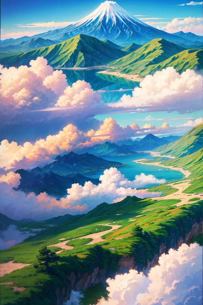 ((Anime Landscape Wallpaper: 1.2, Width 672, Beautiful art UHD 4K: 0.8), (Japanese cartoons country landscape, Japanese cartoons nature, Japanese cartoons), Japanese cartoons cloud, Landscape Artwork, epic scenery), (Japanese cartoons style art style, Detailed landscape, Beautiful fluffy clouds: 1.2, Landscape background), Sufficient lighting, Bright picture (site, landscape painting, Japanese cartoons theme), )
