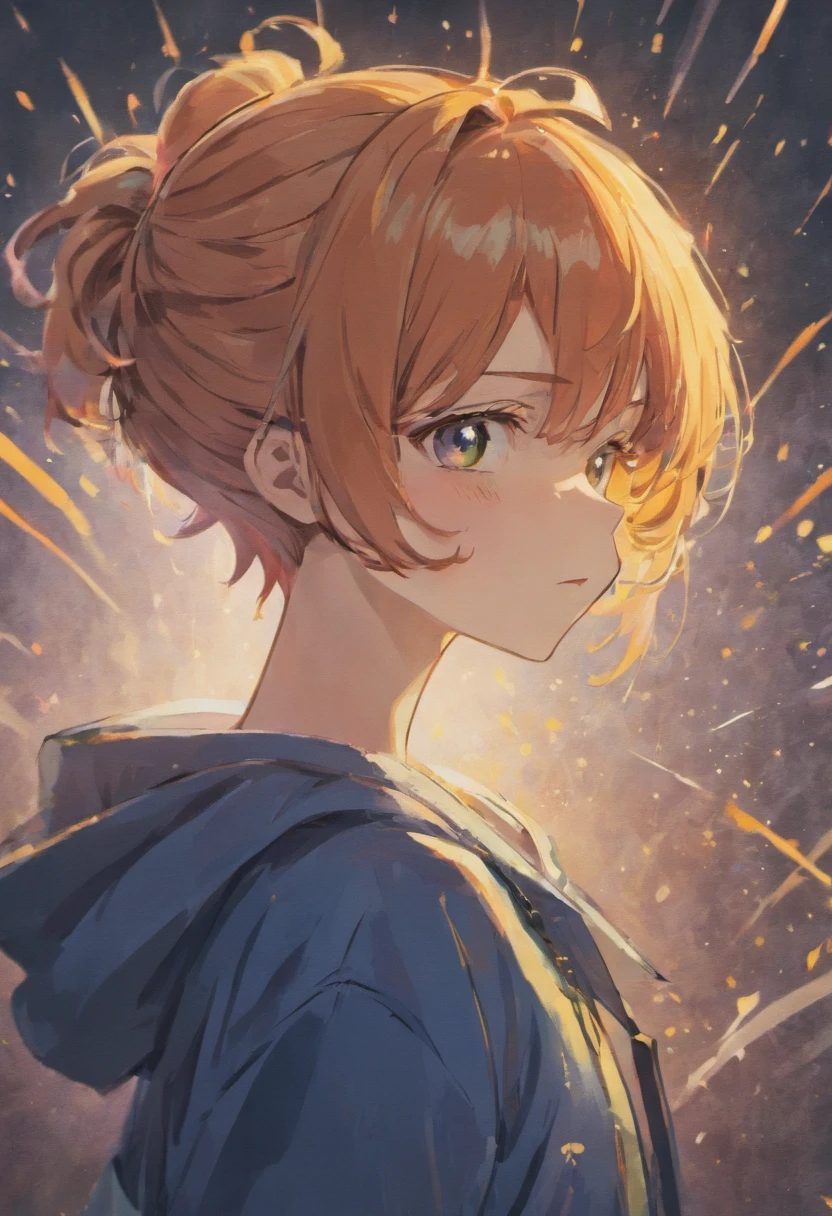 Anime guy with a short ponytailed hairstyle