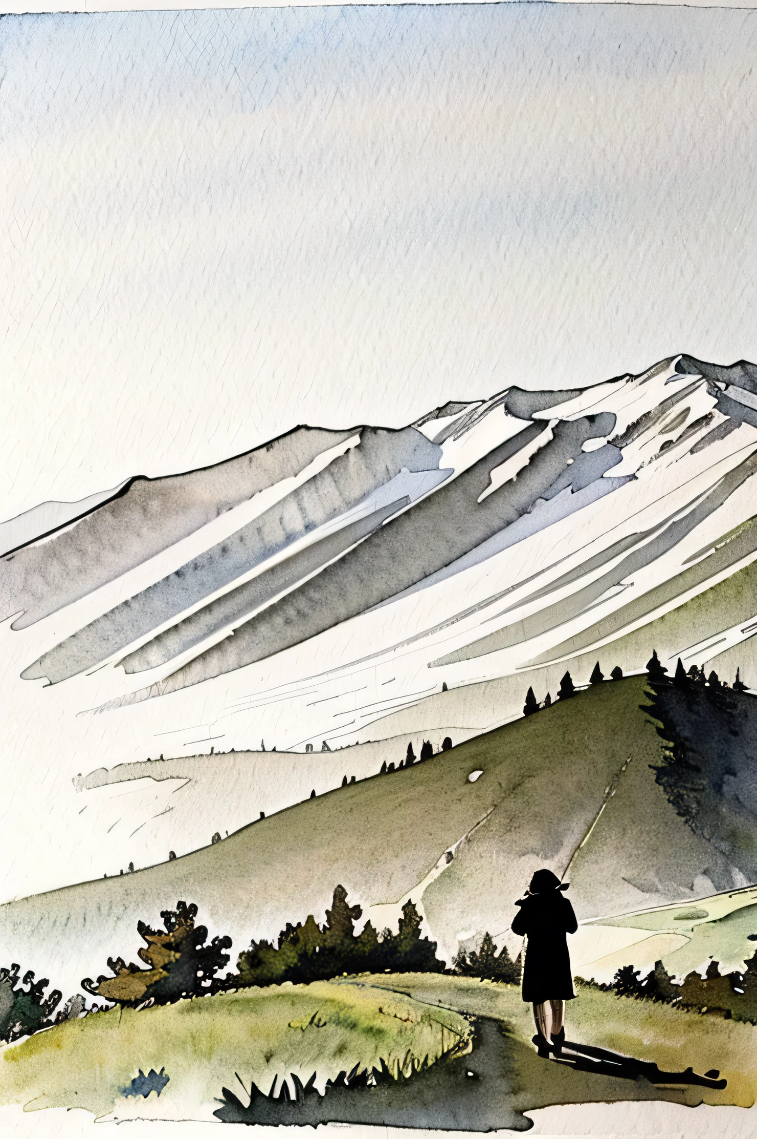 Watercolor,art,shadow,nature,Mountain,music,Festival,Monochrome