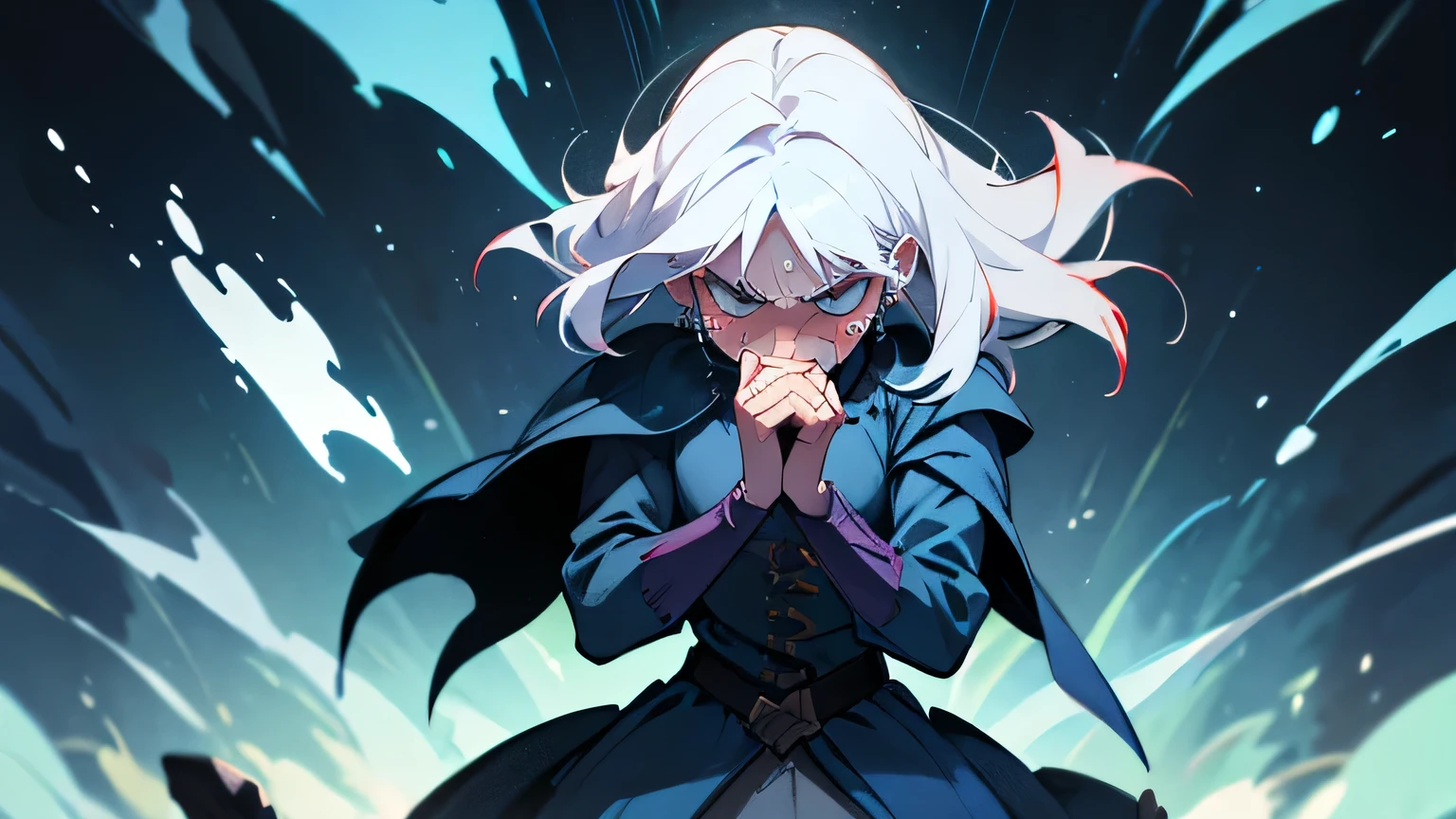 hands, magic, conquer, power, powerful, white hair, evil, burns into ashes, hurt, cry
