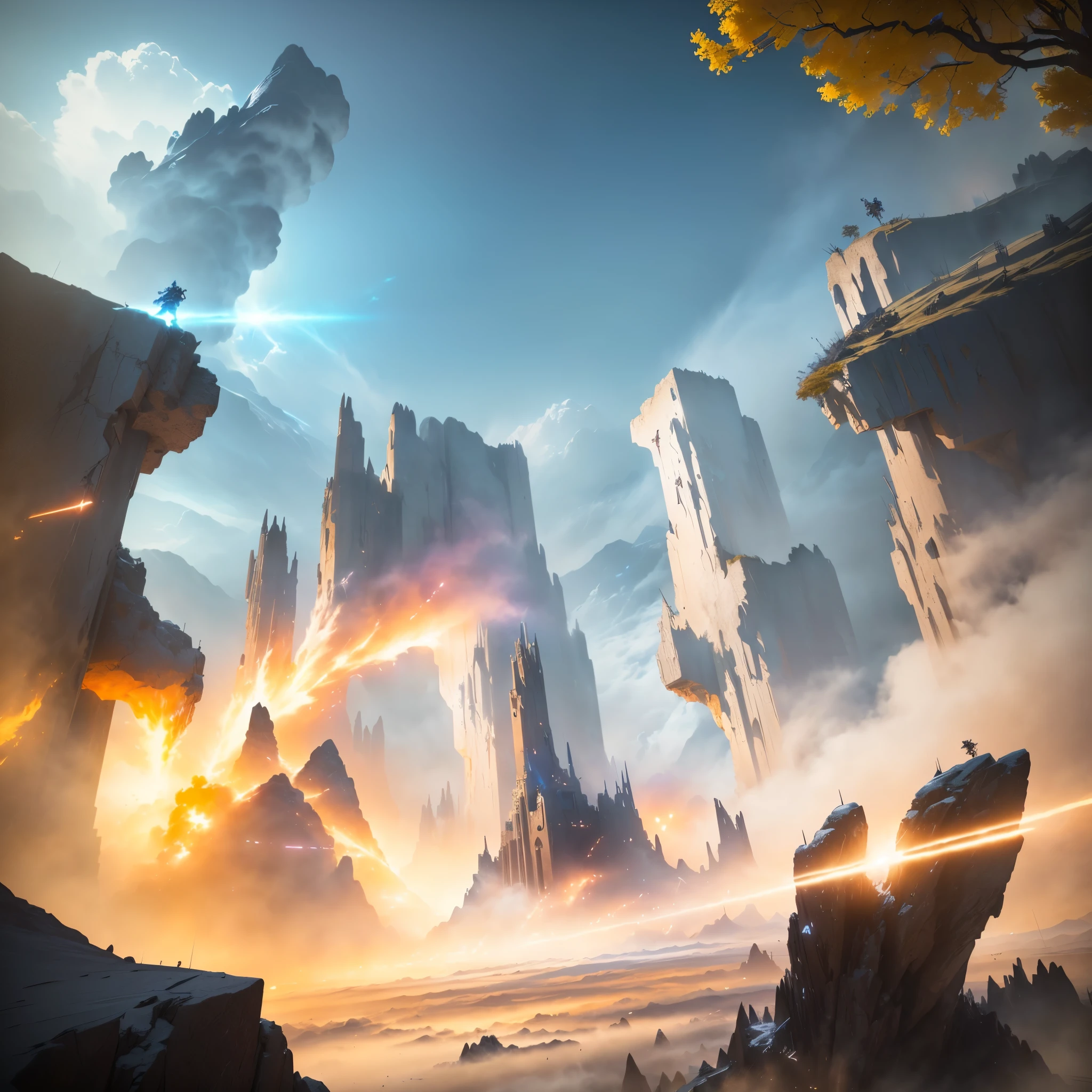 magical battlefield backround, ( ( unreal engine ) ), battlefield background, dusty unreal engine, cinematic level shot, gameplay still, background aerial battle, rendered in unrealengine, unreal engine 4k wallpaper, game render, screenshot from the game, battlefield backround, key art, unreal enginedigital painting