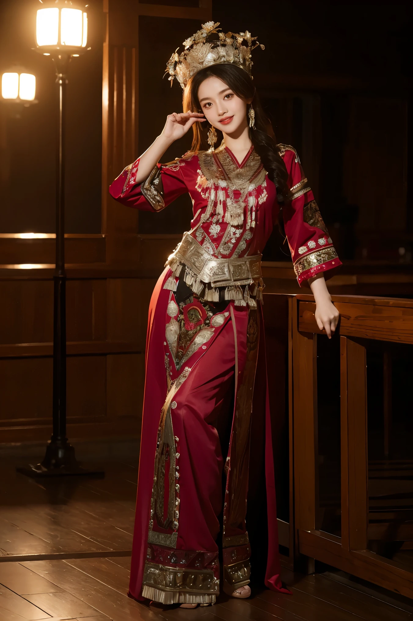 best quality,ultra high resolution,Official wallpaper,(accuracy:1.4),(1 girl),(18 year old girl),Slim,Detailed face,beautiful eyes,(Smile:0.6),looking at the audience,full body lesbian,Beautiful body movements,Very detailed CG - 8k wallpaper,There is light on the face,light,hat,Full body female love,masterpiece,Surreal,32k,Very detailed CG - 8k wallpaper,best quality