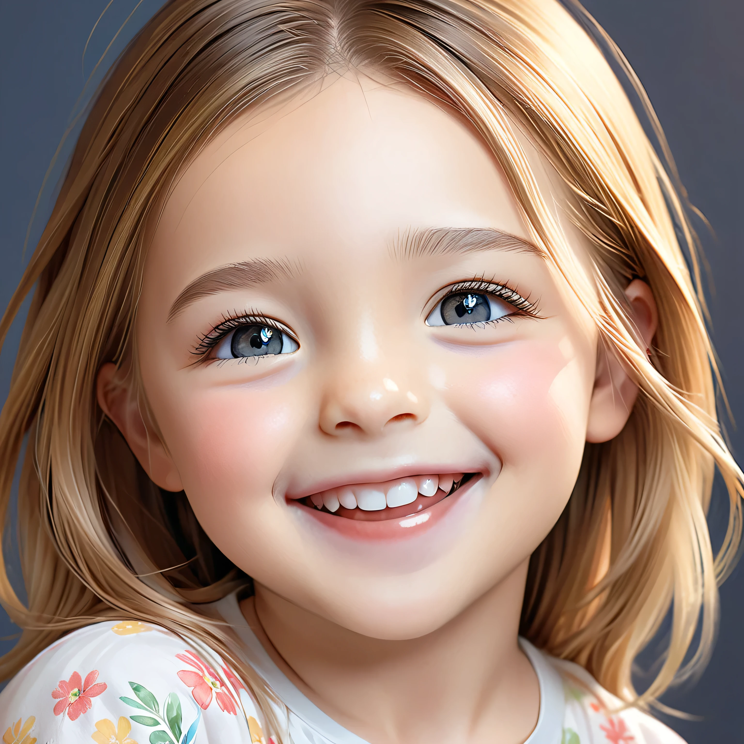 Craft a lifelike illustration of children with heartwarming smiles, maintaining the quality of professional photography and ensuring the image is devoid of any noise or interference