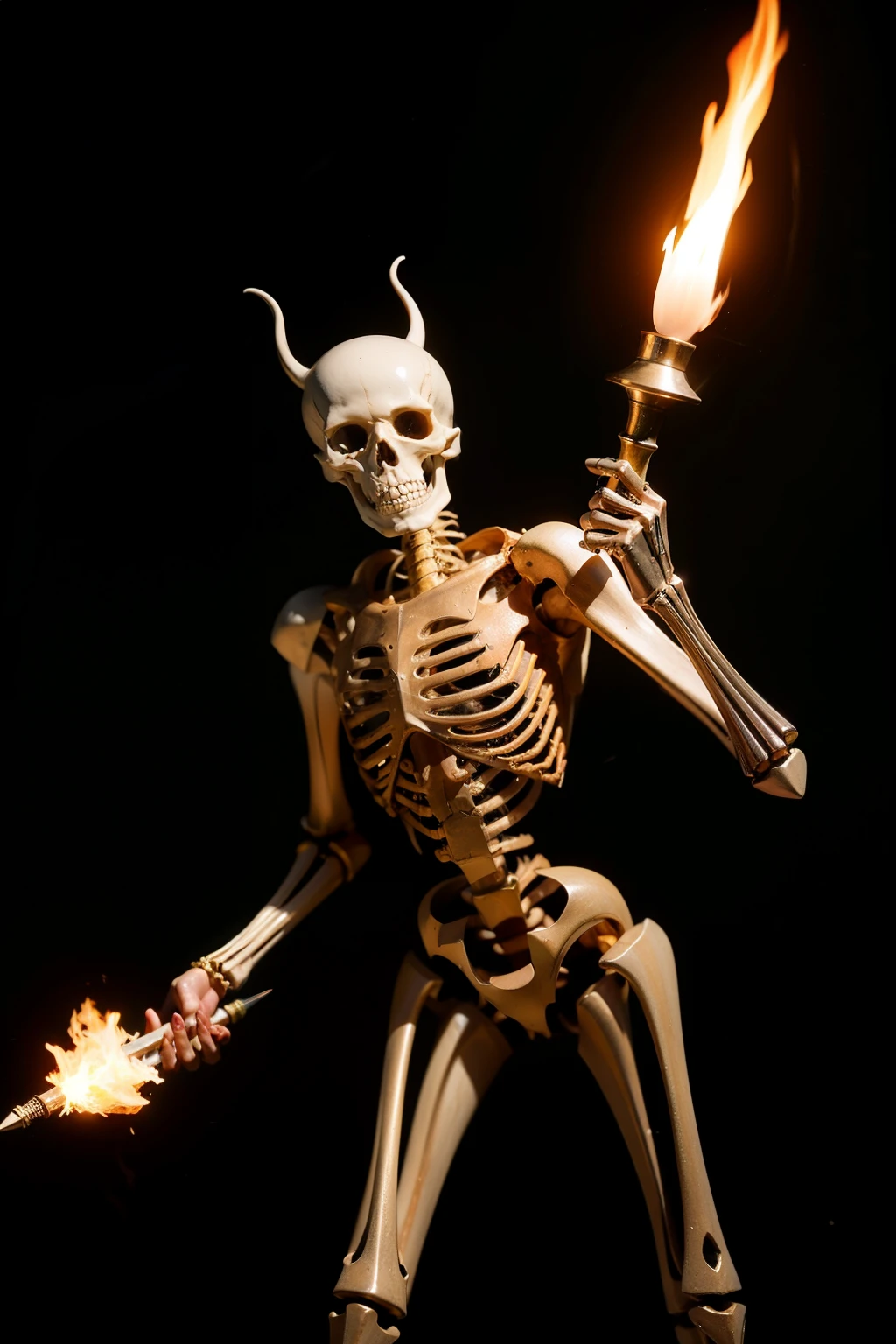Second dimension style,The skeleton man held a spear wrapped in green flames and stabbed it into the wolf man's breastplate.