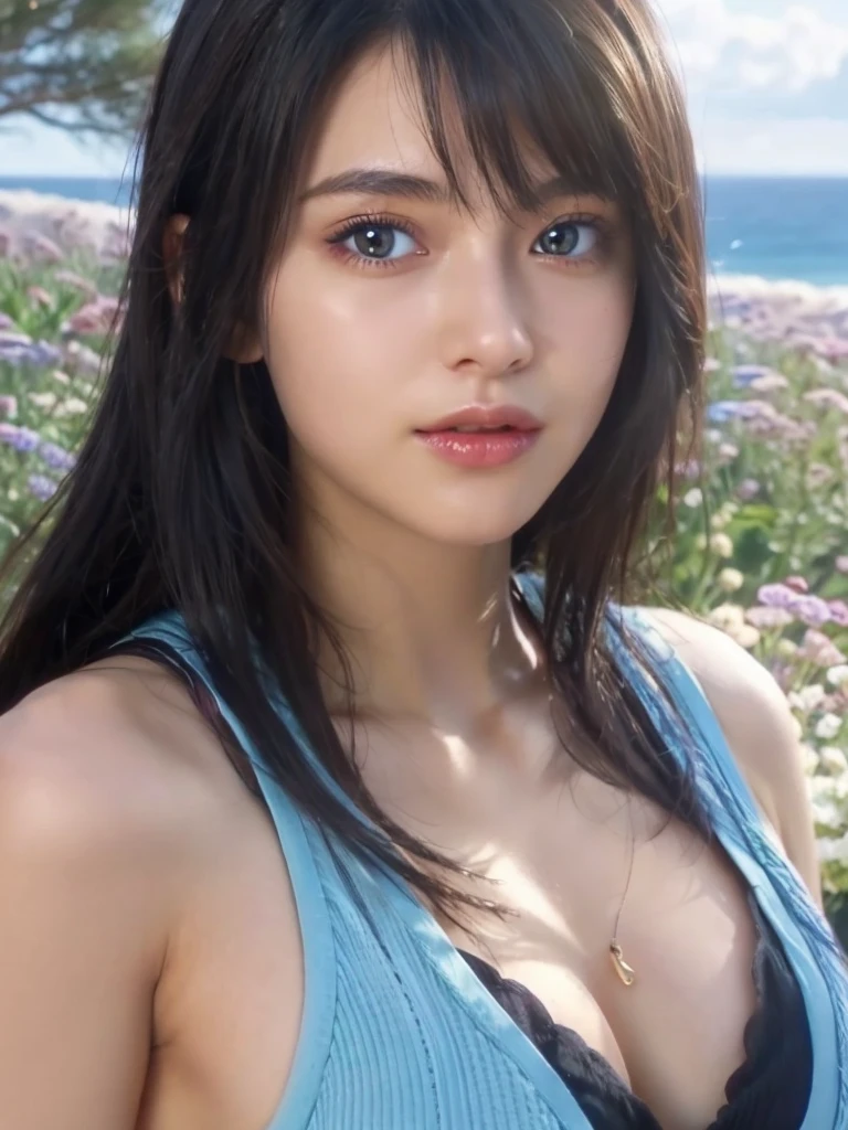 A close up of a woman in a blue dress posing for a picture, Rinoa, seductive tifa lockhart portrait, tifa lockhart, attractive anime girl, sakimichan, tifa lockheart, girl cute-fine-face, tifa, beautiful anime girl, anime girl in real life, beautiful japanese girls face, Yoshitomo Nara.
Masterpiece, ultra detailed, realistic, photo realistic, high detail RAW color photo, professional photograph, extremely detailed, finely detail, lens flare, Dynamic lighting, 8K, RAW Photo, Best High Quality, Masterpiece: 1.2, Ultra HD: 1, High Detail RAW Color Photo, Pro Photo, Realistic, Photo Realistic: 1.5, Live Photo, Super detailed, Masterpiece, Real Skin, Realistic Skin, Realistic HD Eyes, Highly detailed Eyes, Perfect Eyes, Perfect face, Perfect fingers, extremely detailed face, extremely detailed eyes, extremely detailed skin, perfect anatomy.