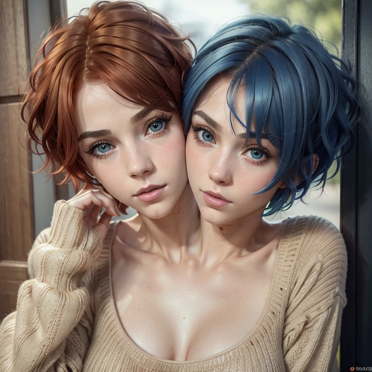 (purple hair,pixie cut) (beautiful detailed eyes,type:detailed eyes) (beautiful detailed lips) (freckles) (half japanese,half filipino) (1girl) (black skirt) (topless) ultra-detailed,(realistic:1.37) (vivid colors) (portrait) (soft lighting)