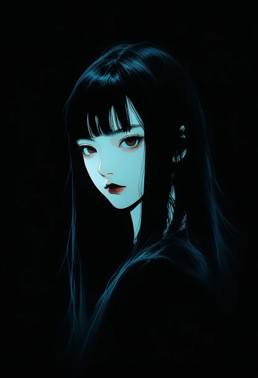 1girl, amano_yoshitaka, (dark dim dramatic atmosphere)+ 8k portrait of a girl with super long aurora hair, hair dissolving+ into bright stars, in drip modern clothing, intricate, highly detailed, digital painting, smooth, sharp focus, illustration