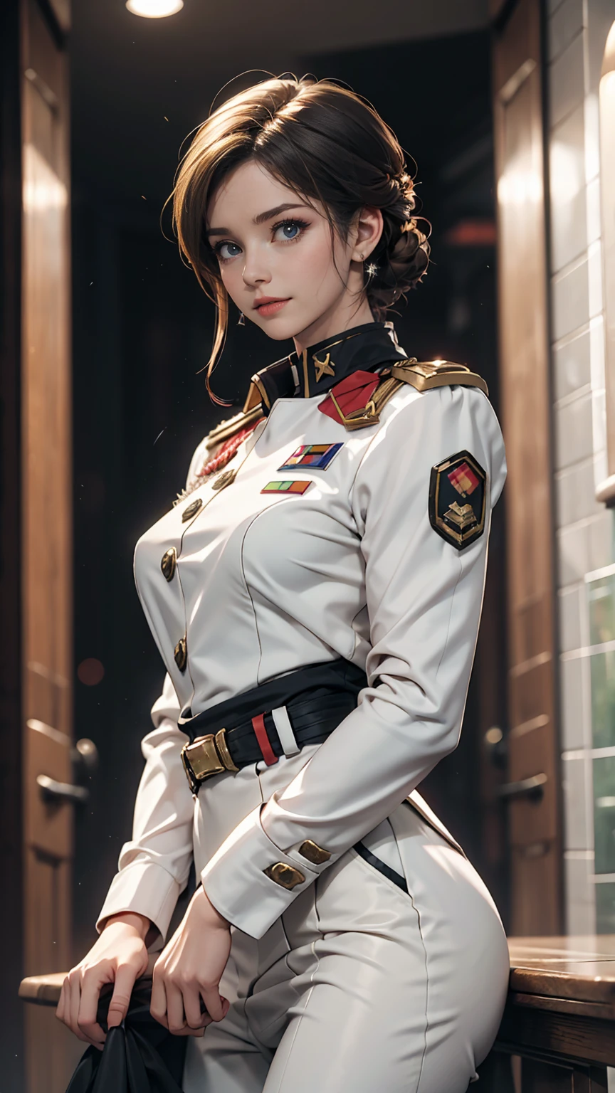 White woman、Zeon officer uniform in Mobile Suit Gundam、Upstyle、