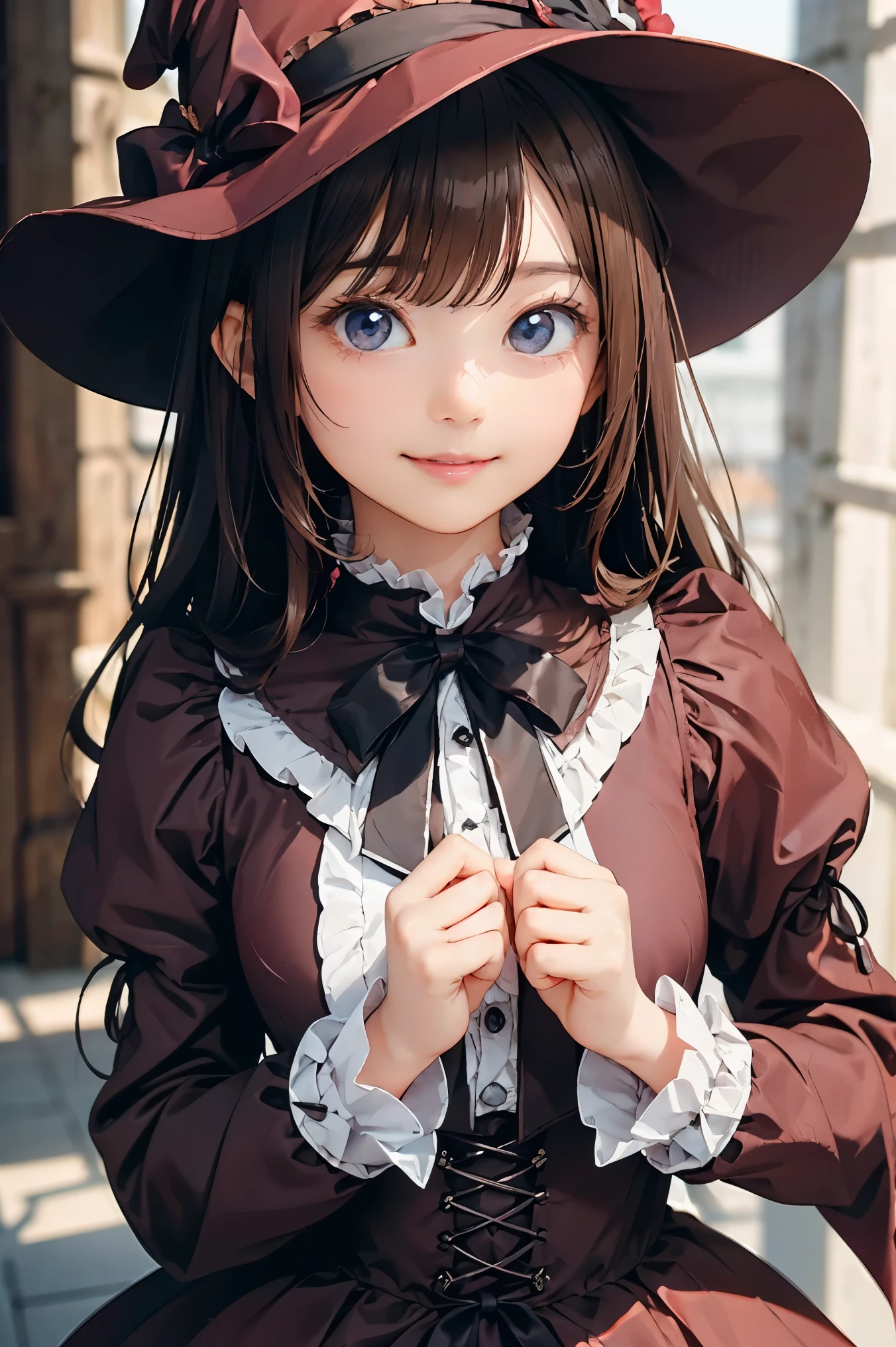 masterpiece,8k, (highest quality), (Best Shadow), Haunted Castle,Dynamic Lighting, (Maximum resolution: 1.2), (smile),(Rococo bedroom),Backlight,Highly detailed face and skin texture, Delicate eyes, Dark blue eyes, double eyelid, Natural Cheeks, White skin: 1.2, (Glossy Lips: 1.4),(pretty girl:1.3), (Wavy long hair), (Light brown hair:1.2),(orgasm),((((dark red wizard ta fashion)))),huga breasts,((healer hat)),lace skirt,panties shot,cameltoe