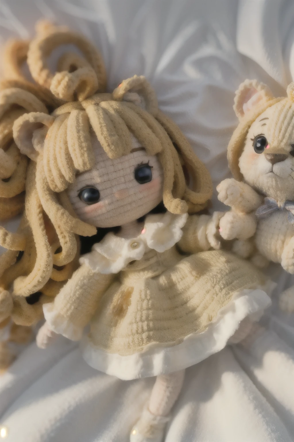 A dreamlike collaboration between a cute lion and a 