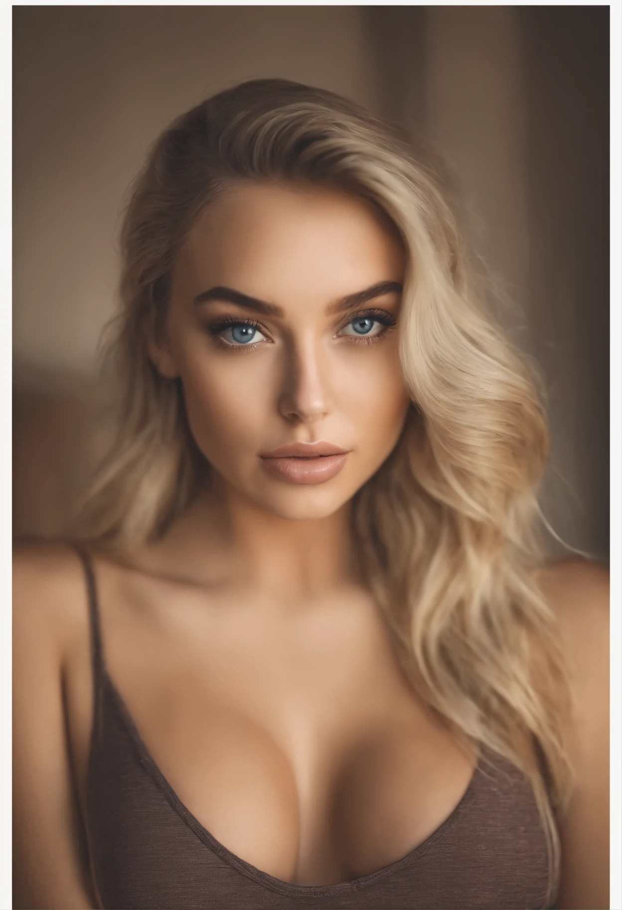 woman with matching tank top and panties, fille sexy aux yeux bleus, Portrait Sophie Mudd, Portrait de Corinna Kopf, cheveux blonds et grands yeux, selfie of a young woman, ohne Maquillage, maquillage naturel, Look directly into the camera, Visage avec Artgram, dezentes Maquillage, Superbe photo du corps entier, dans la chambre, gros seins, Blonde, Latin, big 