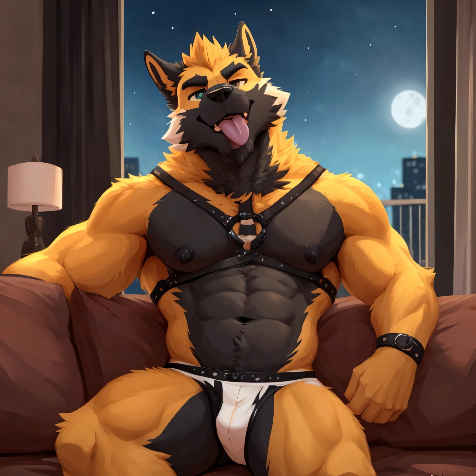 (Mejor calidad,4k,8k,high resolution,obra maestra:1.2), Saint Bernard male, Retrato de perro, pelaje negro, Explicit artwork (wild anatomy:1.2), homosexuales , caliente,pectoral tuft, hermosa cara, Ojos detallados, esponjoso, sexy, seductor, Publicado en E621 por Jeremeh, por tohfu, por ksejl,por fuzzamorous, por seraphitiger, por seibear, Hermosas sombras, pezones negros, pecs scaliente, Enfoque de los pectorales,tongue on black nipple, pectorales grandes, Nipple focus, (lengua fuera, semi-wild anatomy, vello axilar, nipple tuft, Pod Anatomy, cuerpo musculoso, hombre musculoso:1.3), Vista lateral, como, esponjoso body, funda detallada, Tight harness, GRAN PENE DE PERRO