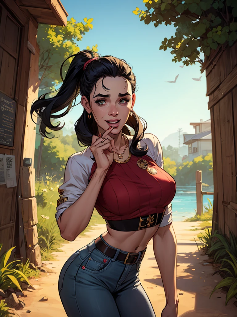 Com um dragão Ennifer Connelly, very long to the waist and half curly with bangs, seios pequenos, olhos grandes com um brilho apaixonado, olhos verdes mel, Um lindo sorriso, vestindo uma camiseta preta longa com um terno feminino verde e jeans, em uma pose séria e doce de comic style, alta qualidade Jennifer Connelly personagem mulher estilo Jennifer Connelly com marcas de guerras Imagem de desenho animado de uma mulher .Ilustra??o estilo desenho animado, estilo de arte dos desenhos animados, estilo de arte dos desenhos animados, digital illustration style, estilo atompunk projeto de pessoaagens altamente detalhado, arte digital detalhada coragem, Forest fan art, Design de personagens de retrato, beautiful digital illustration, retrato de alta qualidade, Arte em quadrinhos, mulher jovem cabelo com transas lindas . Queen Anna by Jennifer Connelly lined eyes Medium large bust and wonderful sexy clothes. image expression of sexual desire from waist to head illustration Queen Anne of Arendelle atompunk style Fallout 4 style pose playboy magazine sensual witch Character cartoon style facial expression happy beautiful smile and six medium small portrait mode waist up with lots of gold around her other stones portrait precious mode waist up queen of the south Jennifer Connelly GTA scenery dominatrix gold coins chest with jewelry with her boyfriend, um homem com barba preta, armado com um estilo militar, Jennifer Connelly Turnaround sheet Creates multiple images in different poses of the same GTA Style character, tela de carregamento GTA, Arte GTA, Portrait of Harley Quinn in dynamic pose, in O estilo de The Walking Dead , (((baseball bat in hand))), ((crazy facial expression)), garota louca, rindo, noite, altamente detalhado, rosto detalhado, epic, High definition shooting, retrato digital, Lindo, art station, comic style, ((corpo quente, garota gostosa, sensual, sensual)), quadrinho, O estilo de The Walking Dead. ((um fundo de 