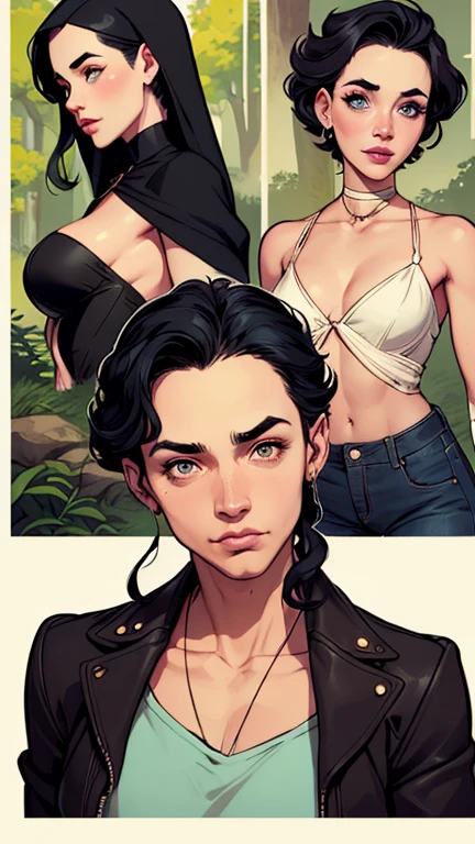 Com um dragão Ennifer Connelly, very long to the waist and half curly with bangs, seios pequenos, olhos grandes com um brilho apaixonado, olhos verdes mel, Um lindo sorriso, vestindo uma camiseta preta longa com um terno feminino verde e jeans, in a serious and sweet comic-style pose, alta qualidade Jennifer Connelly personagem mulher estilo Jennifer Connelly com marcas de guerras Imagem de desenho animado de uma mulher .Ilustra??o estilo desenho animado, estilo de arte dos desenhos animados, estilo de arte dos desenhos animados, digital illustration style, estilo atompunk projeto de pessoaagens altamente detalhado, arte digital detalhada coragem, Forest fan art, Design de personagens de retrato, beautiful digital illustration, retrato de alta qualidade, Arte em quadrinhos, mulher jovem cabelo com transas lindas . Queen Anna by Jennifer Connelly lined eyes Medium large bust and wonderful sexy clothes. image expression of sexual desire from waist to head illustration Queen Anne of Arendelle atompunk style Fallout 4 style pose playboy magazine sensual witch Character cartoon style facial expression happy beautiful smile and six medium small portrait mode waist up with lots of gold around her other stones portrait precious mode waist up queen of the south Jennifer Connelly GTA scenery dominatrix gold coins chest with jewelry with her boyfriend, um homem com barba preta, armado com um estilo militar, Jennifer Connelly Turnaround sheet Creates multiple images in different poses of the same cartoon character:1.2), Woman from Southern Brazil Drawing Art Gaucho Artline white background woman Cartoon image of a woman , roupas sensuais , garota Personagens GTA estilo artgerm femininas Yvonne Strahovski estilo de desenho garota,, pequeno, Shy, bunda grande, catholic nun outfit , dynamic pose, Quente, soft or colored lips, fundo simples, perfect hands, anatomia perfeita, Apoie-se no estilo cartoon de Jennifer Connelly