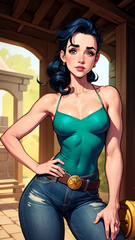 Com um dragão Ennifer Connelly, very long to the waist and half curly with bangs, seios pequenos, olhos grandes com um brilho apaixonado, olhos verdes mel, Um lindo sorriso, vestindo uma camiseta preta longa com um terno feminino verde e jeans, in a serious and sweet comic-style pose, alta qualidade Jennifer Connelly personagem mulher estilo Jennifer Connelly com marcas de guerras Imagem de desenho animado de uma mulher .Ilustra??o estilo desenho animado, estilo de arte dos desenhos animados, estilo de arte dos desenhos animados, digital illustration style, estilo atompunk projeto de pessoaagens altamente detalhado, arte digital detalhada coragem, Forest fan art, Design de personagens de retrato, beautiful digital illustration, retrato de alta qualidade, Arte em quadrinhos, mulher jovem cabelo com transas lindas . Queen Anna by Jennifer Connelly lined eyes Medium large bust and wonderful sexy clothes. image expression of sexual desire from waist to head illustration Queen Anne of Arendelle atompunk style Fallout 4 style pose playboy magazine sensual witch Character cartoon style facial expression happy beautiful smile and six medium small portrait mode waist up with lots of gold around her other stones portrait precious mode waist up queen of the south Jennifer Connelly GTA scenery dominatrix gold coins chest with jewelry with her boyfriend, um homem com barba preta, armado com um estilo militar, Jennifer Connelly Turnaround sheet Creates multiple images in different poses of the same cartoon character:1.2), Woman from Southern Brazil Drawing Art Gaucho Artline white background woman Cartoon image of a woman , roupas sensuais , garota Personagens GTA estilo artgerm femininas Yvonne Strahovski estilo de desenho garota,, pequeno, Shy, bunda grande, catholic nun outfit , dynamic pose, Quente, soft or colored lips, fundo simples, perfect hands, anatomia perfeita, Apoie-se no estilo cartoon de Jennifer Connelly