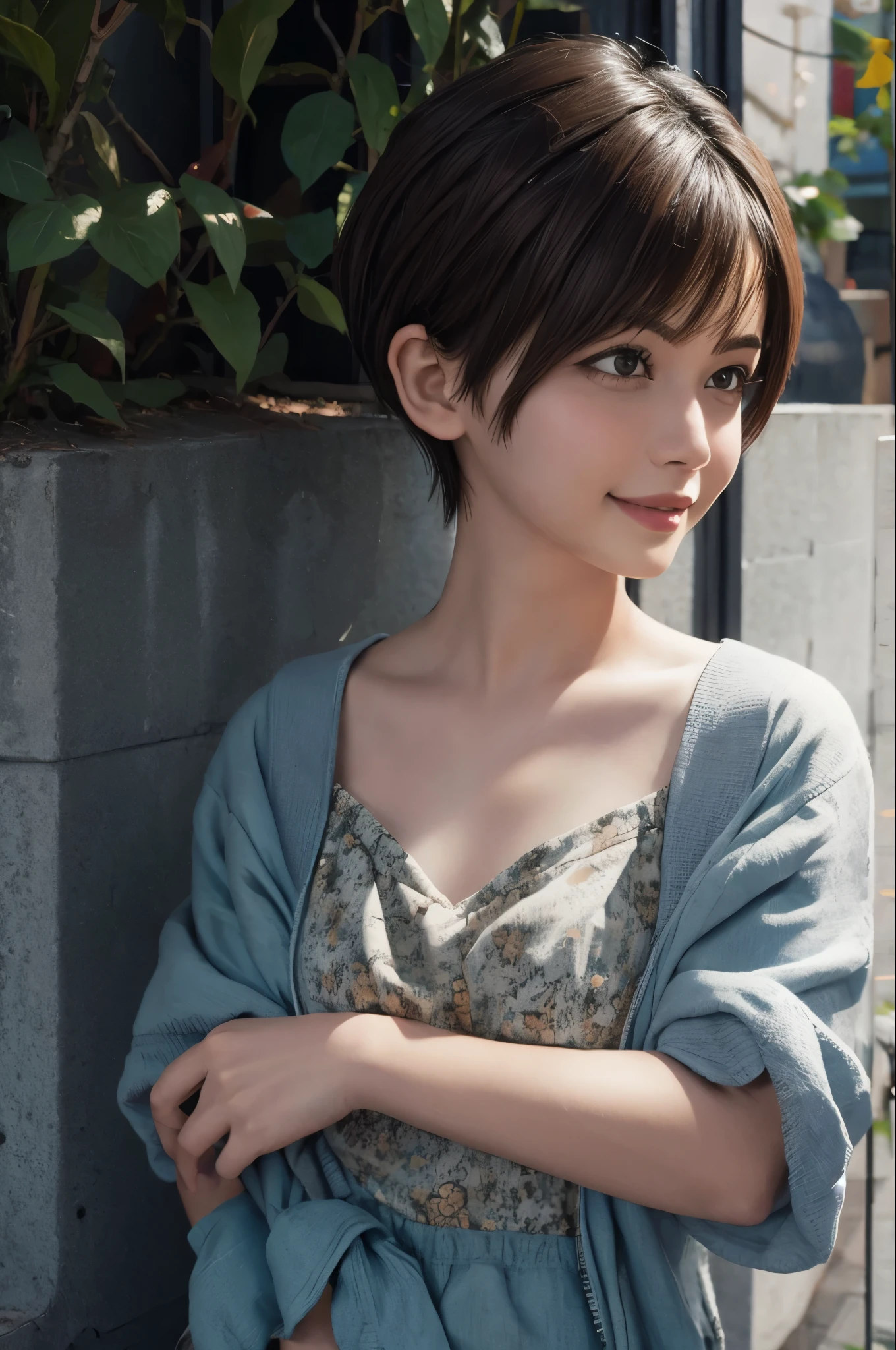 Pixie cut smile 