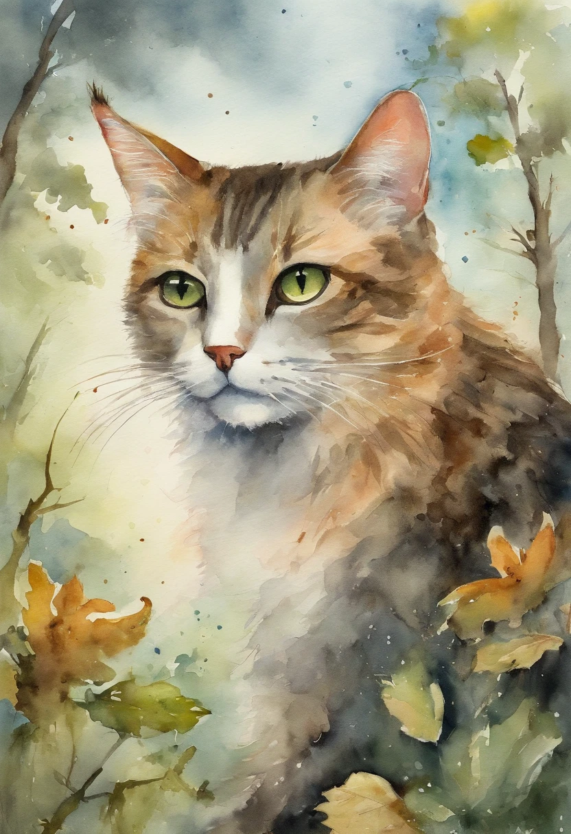 high resolution、Cat、moon、forest