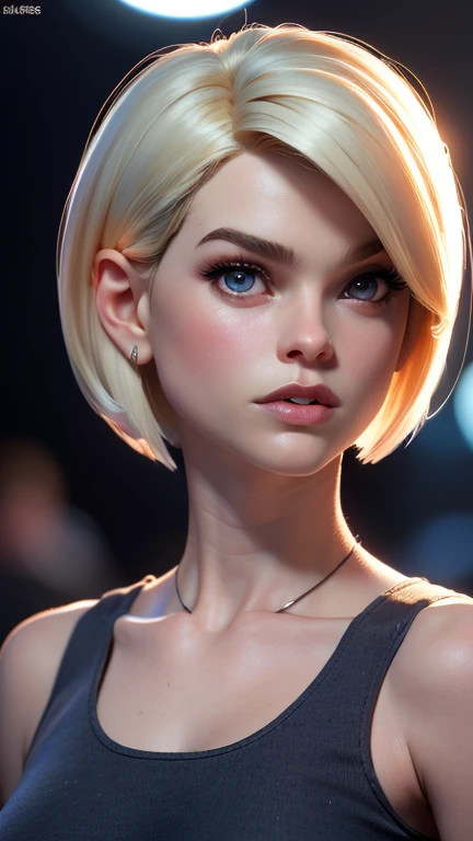 photo of Alice Eve, RAW, beautiful woman, ((portrait)), ((detailed face:1.2)), ((detailed facial feature, detailed skin, clear skin), (perfect proportioned body), Beautiful cute face), (beautiful female lips), Charming, ((sexy facial expression)), Body glare, ((detailed beautiful female eyes)), (juicy female lips), (beautiful female hands), ((perfect female figure)), (short bob cut hair), (wearing blackface jeans, white tanktop), (high detailed alien planet), (lense flairs:1.5), (realistic photo, best quality, detailed), (8k wallpaper), (cinematic lighting, dramatic lighting) (sharp focus, intricate)