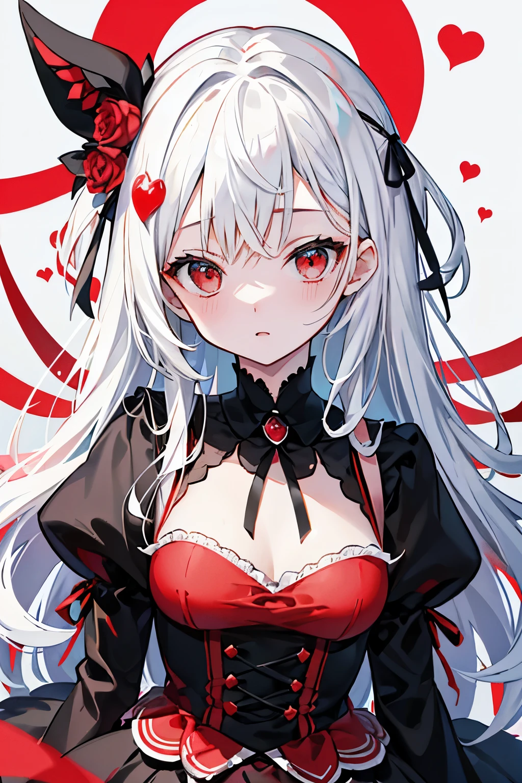 girl、Wonderland!Trump、Color Palette(black、red、white)、Princess
