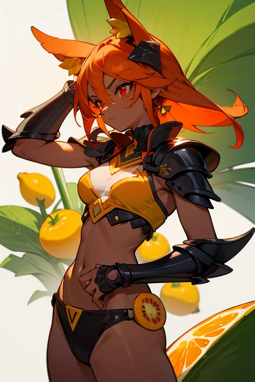 masterpiece, best quality, ultra-detailed
1girl, Dark-skinned Amazonian female warrior, red eyes, black eyeliner, orange hair, fang, tusk, bone armor, plunderer, skull headgear, beast
dinosaur hunting
Feasts, the fruits of hunting,
'(((fruits)))',
'(apple)', '(Tangerine)', '(Grape)', '(lemon)', '(kiwi)', '(banana)',
'(((vegetable)))',
'(tomato)', '(cabbage)', '(celery)', '(onion)',
'(((cowboy shot)))',
