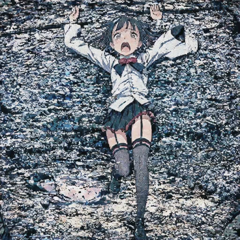 masterpiece,best quality,highly detailed,1girl,solo,surprise,constricted pupils,scared,screaming,
1girl, thighhighs, 10s
BREAK
(((big square pitfall, big square pit hole,falling,bottomless pitfall))),arms up,legs up,dungeon,from above,brick floor,stone floor,full body,reaching towards viewer,dramatic and urgent scene,  aquascreaming, screaming, open mouth, crying with eyes open, 