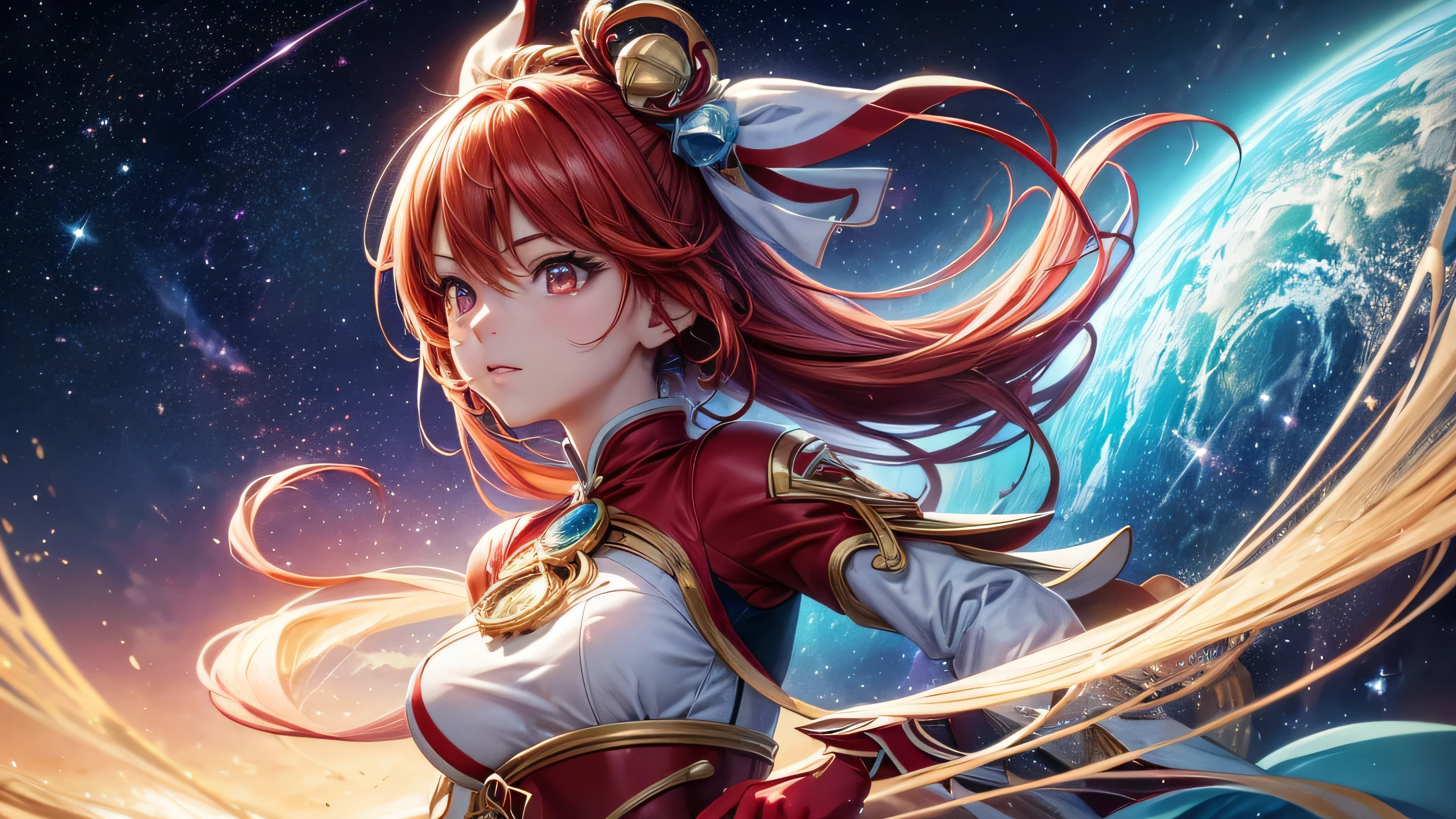 (solo anime girl, bright red and white galaxy background, Arlecchino hero from Genshin Impact) (best quality, highres) This incredible artwork features a captivating solo anime girl in a vibrant and dynamic scene. The focus is on a beautifully drawn character inspired by the Arlecchino hero from the popular game Genshin Impact. Her refined and detailed eyes, along with her delicate lips, exude a sense of charm and mystery.
Set against a mesmerizing red and white galaxy background, the colors create a striking contrast and add a touch of otherworldly beauty to the artwork. The vibrant hues of the galaxy swirl and dance around the girl, making her stand out as the center of attention.
The medium used to create this masterpiece is a combination of digital painting and illustration techniques. The artist has skillfully brought the character to life, capturing every intricate detail with precision and care. The art style reflects the essence of anime, infusing it with a touch of realism to create a unique and captivating visual experience.
The lighting in this artwork is carefully crafted to enhance the girl's presence and create a sense of depth and dimension. Soft and warm light illuminates her face, casting gentle shadows that give a realistic and lifelike quality to the image.
With its high resolution and attention to detail, this artwork is a visual feast for the eyes. The artist has taken great care to create an ultra-detailed and photorealistic piece that showcases their exceptional talent and craftsmanship. Every brushstroke is outlined with sharp focus and precision, resulting in an image that feels almost three-dimensional.
Overall, this artwork combines the beauty of anime, the allure of the Arlecchino hero, and the enchantment of a galaxy background, resulting in a truly captivating and mesmerizing creation. It is a testament to the artist's skill and creativity, capturing the essence of the chosen theme and bringing it to life in a stunning and imaginat