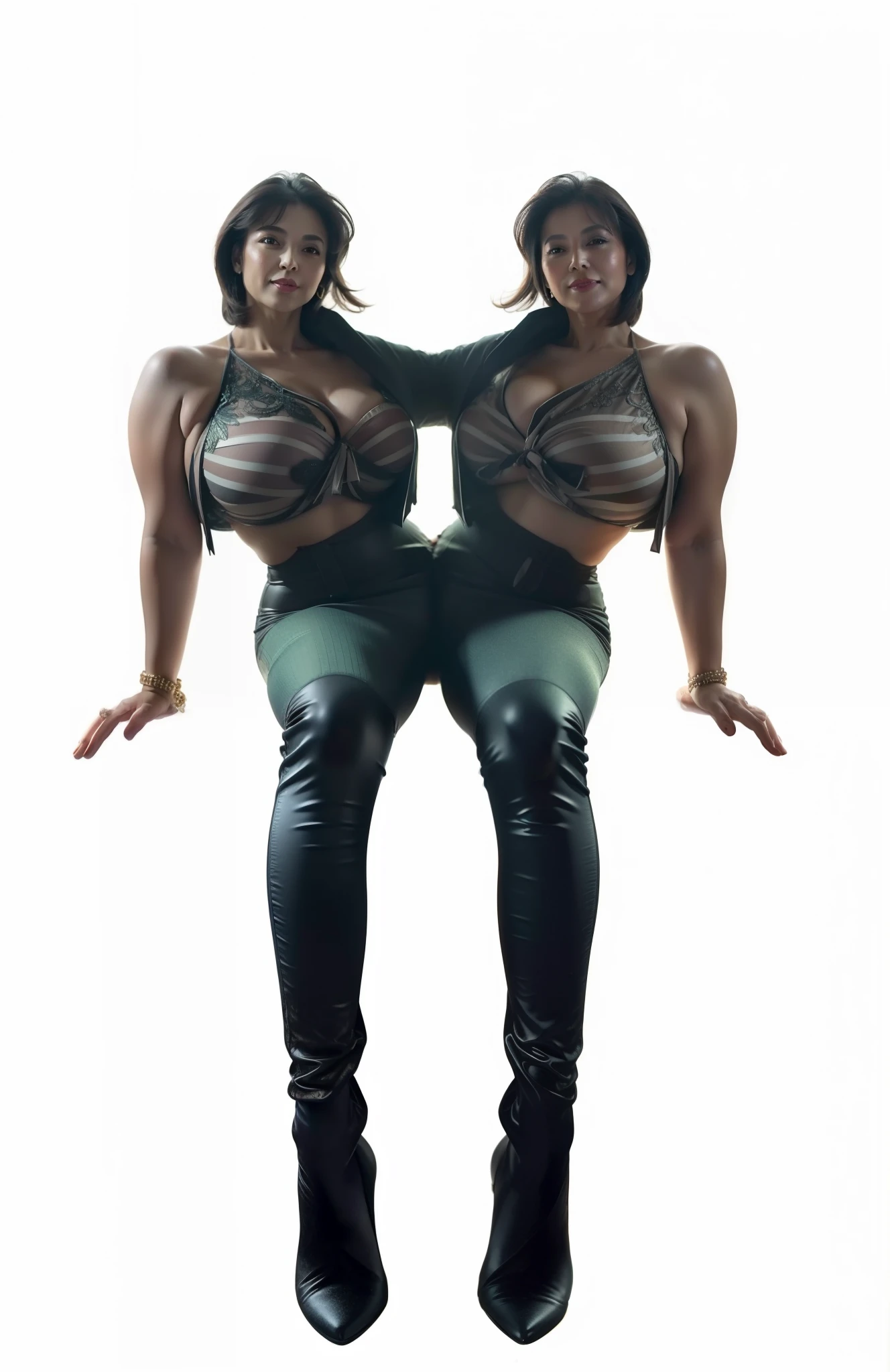 (highest quality,8k,masterpiece),Japanese ,50 years old,Huge ,Accentuate your cleavaur,Muchimuchi,