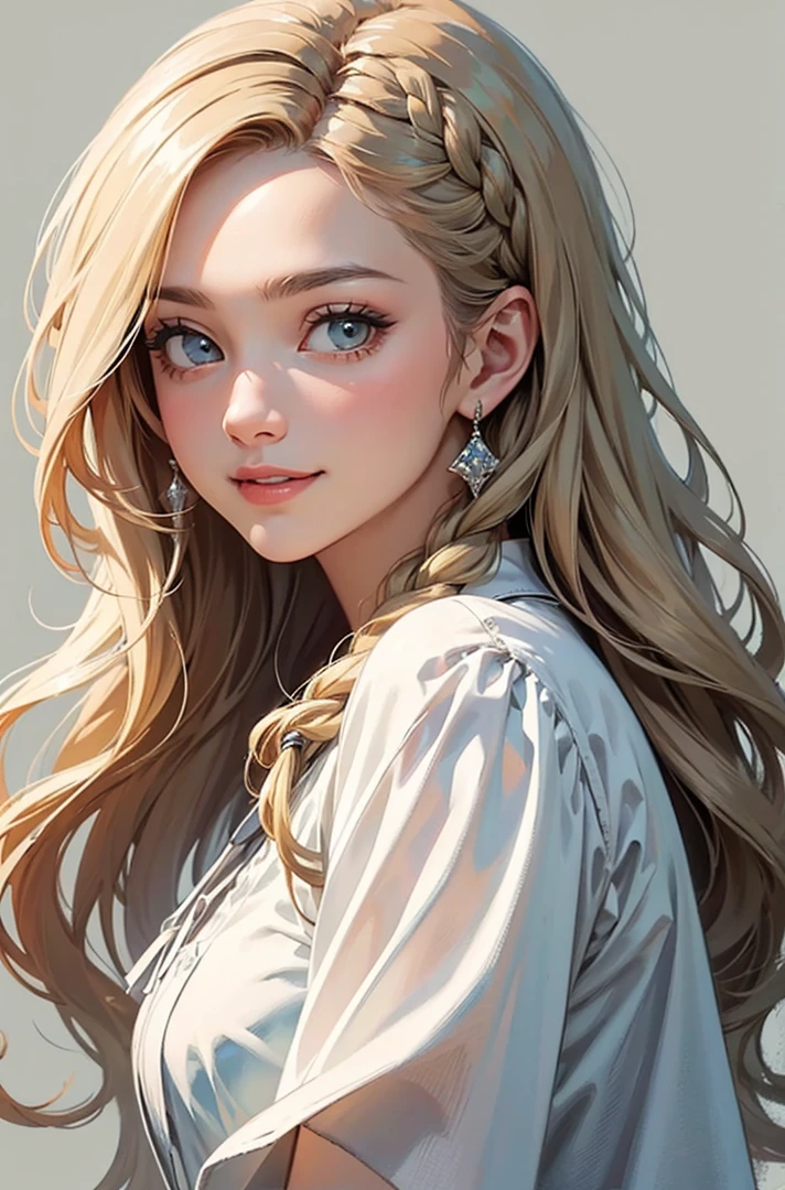 (最High resolution、High resolution、最high quality、Super detailed、Beautiful and beautiful:1.2)、Good anatomy、From above、noon、Earth、Soft Light、Painting of a girl with beige braided hair、Beautiful smile、Sparkling Eyes、Round beautiful eyes、Shiny Princess Dress、pure、Charm、mysterious、Earthの木、Earthの草、high quality、Beautiful graphics、Super detailed