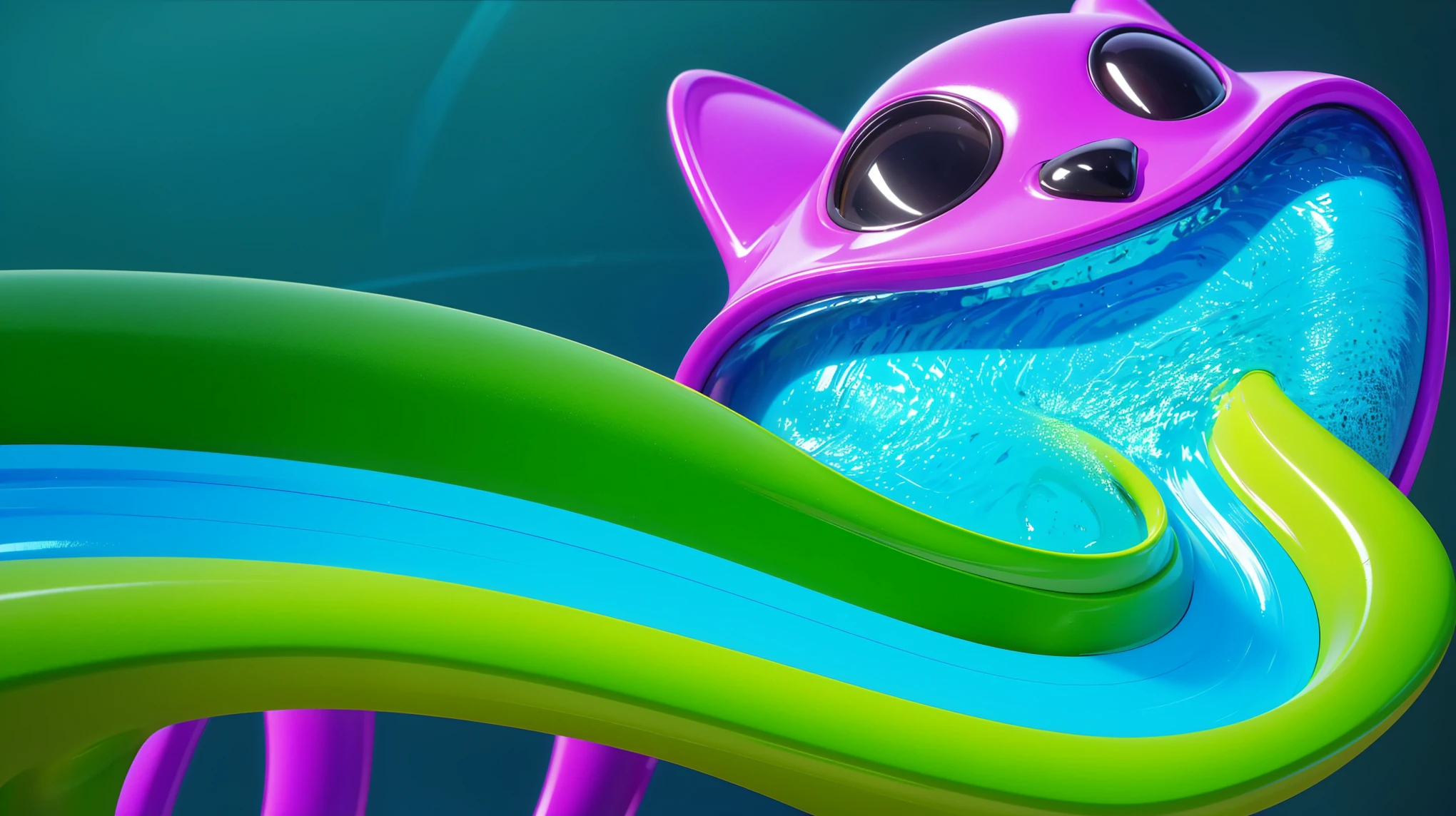 deep children's pool filled with beautiful water with waves. The image depicts a close-up of a large, metallic spider-like robot with six legs and a body that resembles a combine harvester. It stands on a blue floor and is facing a red wall.cartoon key frame rendering, cute 3D rendering, Shiny metallic, zbrush color rendering. perfect cgi, cgi art created only with gradients, smooth silhouette, high intensity refraction, (plastic material), most beautiful vfx, blue background, plastic refractions, glossy texture, smooth 3d model, multiple light sources, rim light, sharp post effects render, (glossy plastic texture with multiple big light probe refractions), perfect cgi, cgi art created only with gradients, smooth silhouette, high intensity refraction, (plastic material), most beautiful vfx, blue background, plastic refractions
