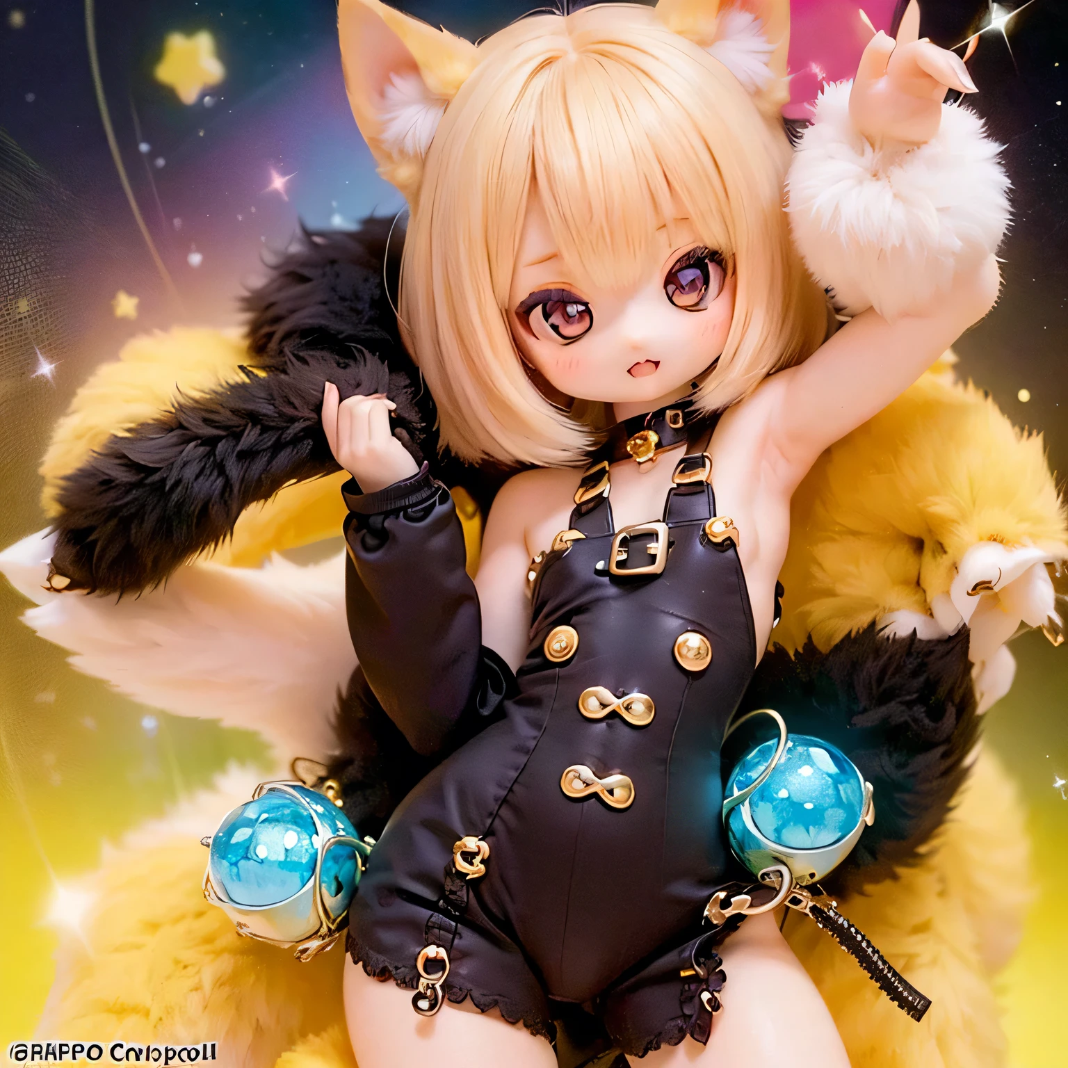 Beautiful appearance, High-definition masterpiece, shiba inu girls, Chibi Style, Adorable expression, detailed feature, Sparkling eyes, Cute Button Nose, small pink lips, Fluffy fur, Playful pose, Vibrant colors, Soft lighting, Fun atmosphere.Shiba Inu Girl Chibi Cute (((((contrapposto)))))contrapposto((((((whole body)))))