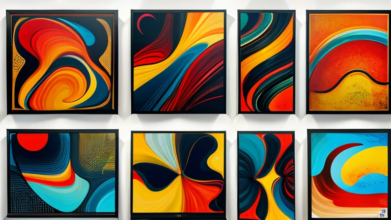 Package Design、Countless vertical curves、abstract painting