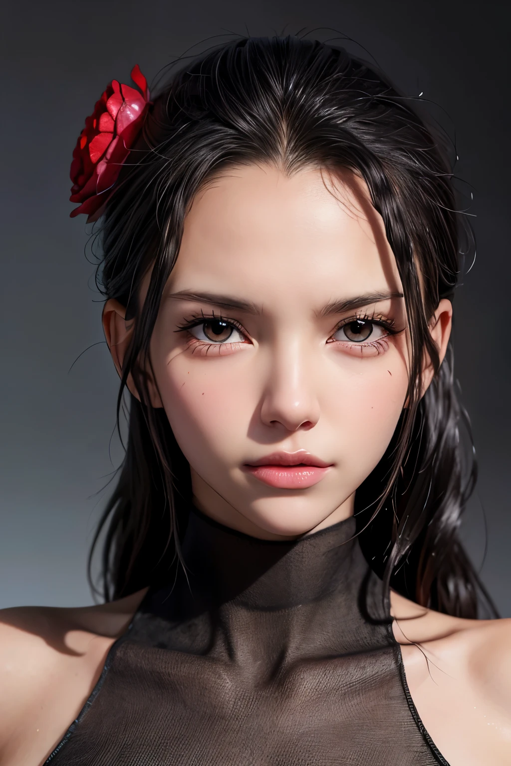 (masterpiece, highest quality),  viola, hair ornaments, flower, jewelry, dress, dotted dress，（8K，RAW Photos），（Best Quality），（Masterpiece Loose），（Realistic，）（写実的でRealistic），（High resolution），Hyper Detail，（Gentel Realism：1.1），Beautiful Face， （1 Female：1.1），High resolution), (8k), (Very detailed), (4K), (Pixiv), Perfect Face, Beautiful eyes and face, (highest quality), (Very detailed), Detailed face and eyes, (alone), Textured skin, Absurd, High resolution,