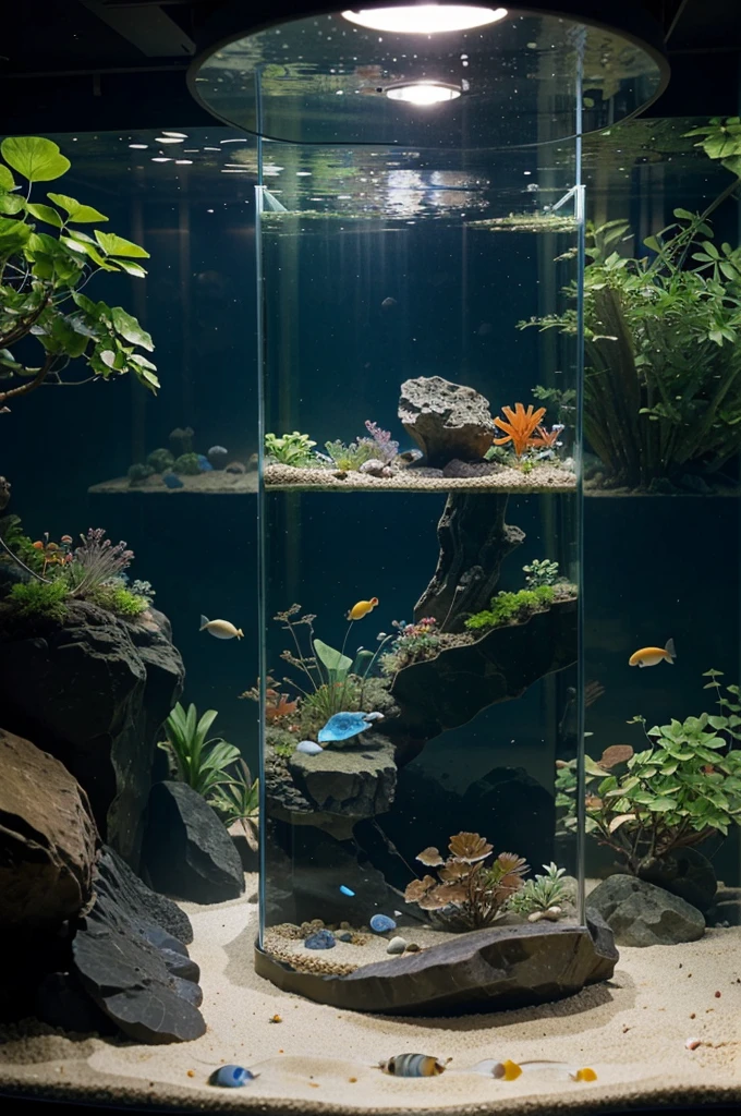 if you were to make an aquarium, what would you put in it to make sure it has a balanced ecosystem?