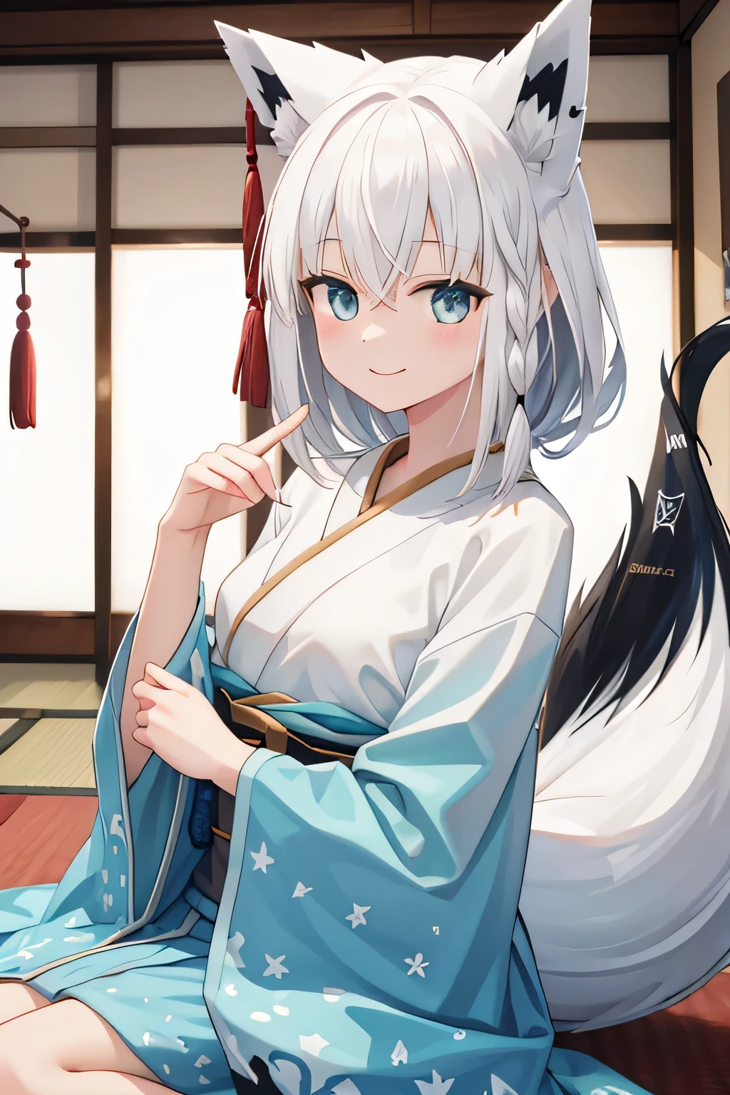 highest quality、smile、Fox ears、Japanese-style room