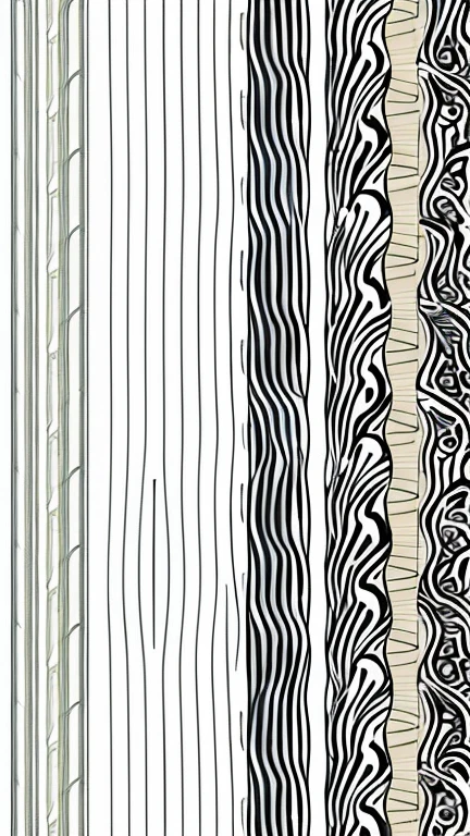 Kanze Water Pattern、abstract drawing、Image of a wave、(((Seven vertical lines、Random Curves)))