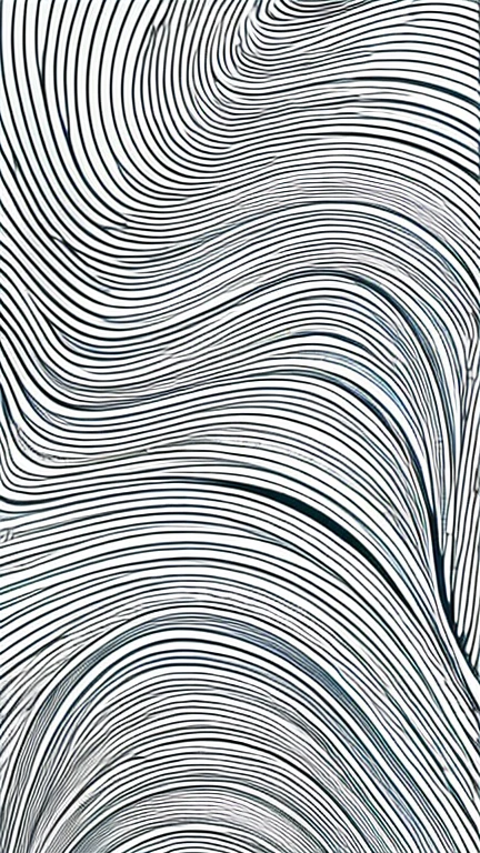 Kanze Water Pattern、abstract drawing、Image of a wave、(((7 horizontal lines、Random Curves)))