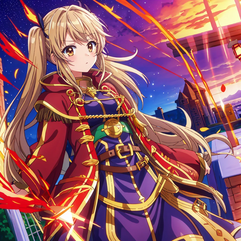 Robin \(Fire emblem\), Twin tails, Brown eyes, Robe, Long sleeve, gloves, belt,  I have a book, alone, One girl