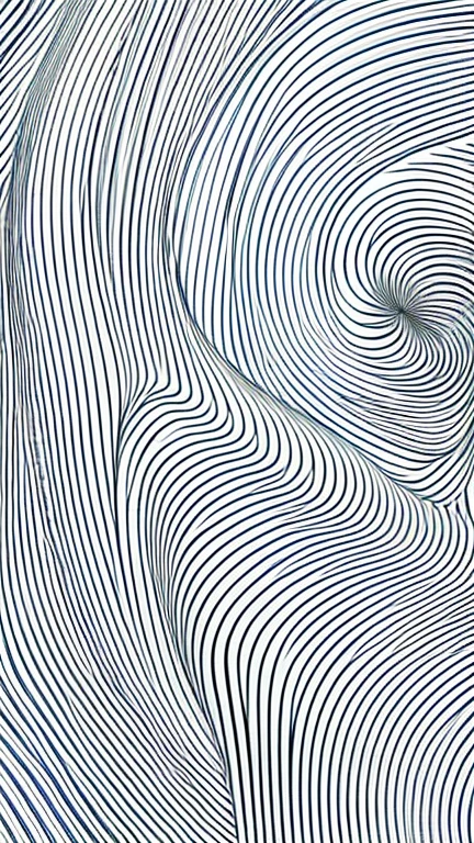 Kanze Water Pattern、abstract drawing、Image of a wave、(((7 horizontal lines、Random swirl pattern)))