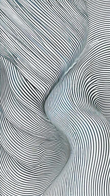 Kanze Water Pattern、abstract drawing、Image of a wave、(((7 horizontal lines、Random swirl pattern)))