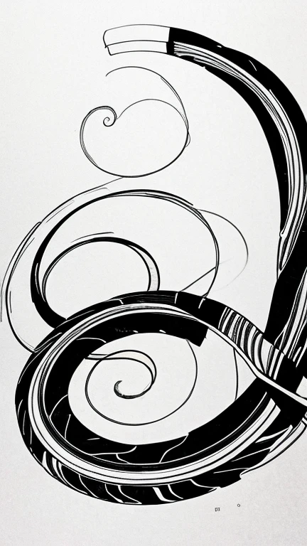 abstract drawing、(((Random spiral curve)))