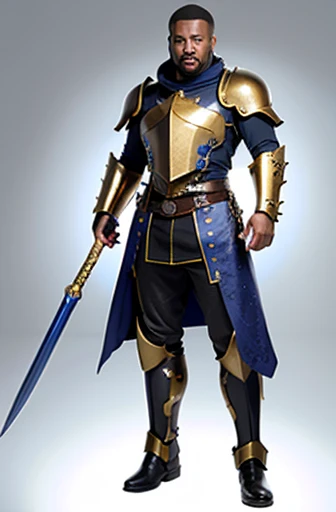 steampunk Blue Skin Fierce Paladin Bob Sapp Golden Armor