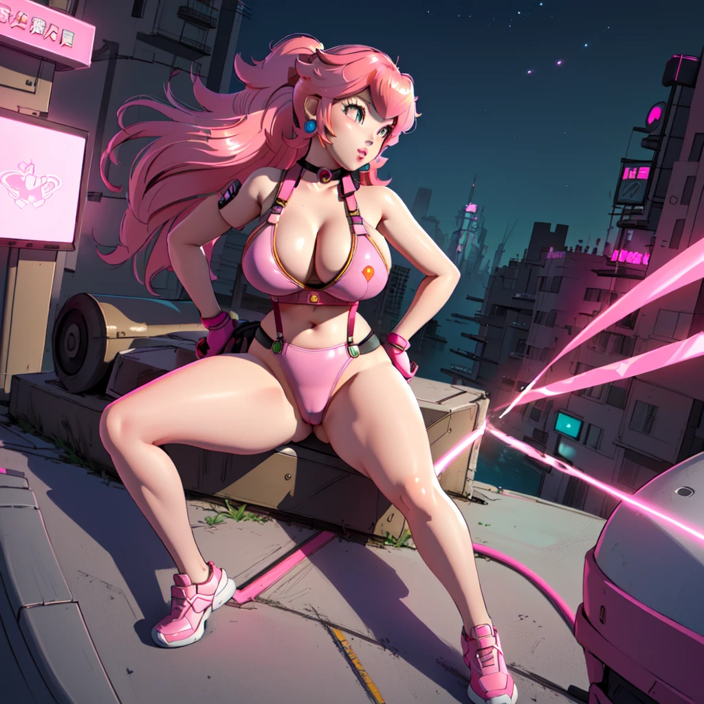 a woman in a pink outfit sitting on a bench next to a sign, thicc, sakimichan frank franzzeta,a cartoon picture of a woman with a big breast sitting on a ledge, a human-like juicy peach, portrait of princess peach, princess peach), princess peach, thicc, danbooru and artstation, commission for high res, video game fanart, giantess art, the princess of power, extremely detailed artgerm, high quality fanart, nintendo game art, araffe in a pink bodysuit posing on a city street, neon light and fantasy, pink body, very sexy outfit,  tight attire, pink body harness, perfect body,  sexy outfit, sexy dominant pose , a human-like juicy peach, oppai cyberpunk, cutesexyrobutts, seductive anime girl, extremely detailed artgerm, kda, rossdraws 1. 0, sakimichan