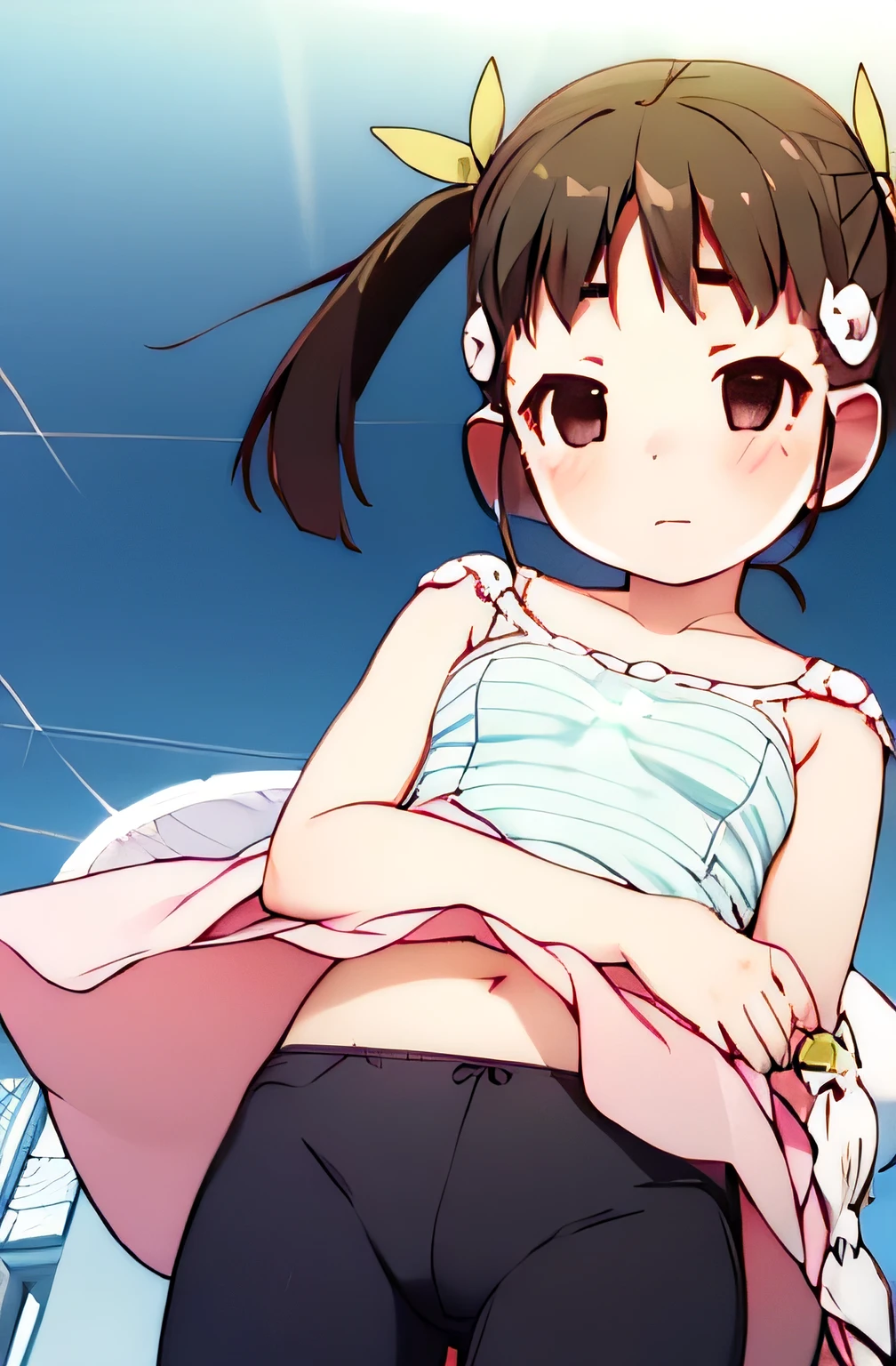 , in underwear, small breasts, patterned cotton panties, fabric realistic, slip