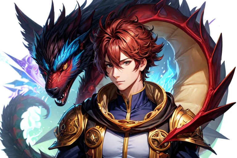 Introduce a el protagonista de solo leveling, fusion of him with manticore features, manten mismo estilo de dibujo